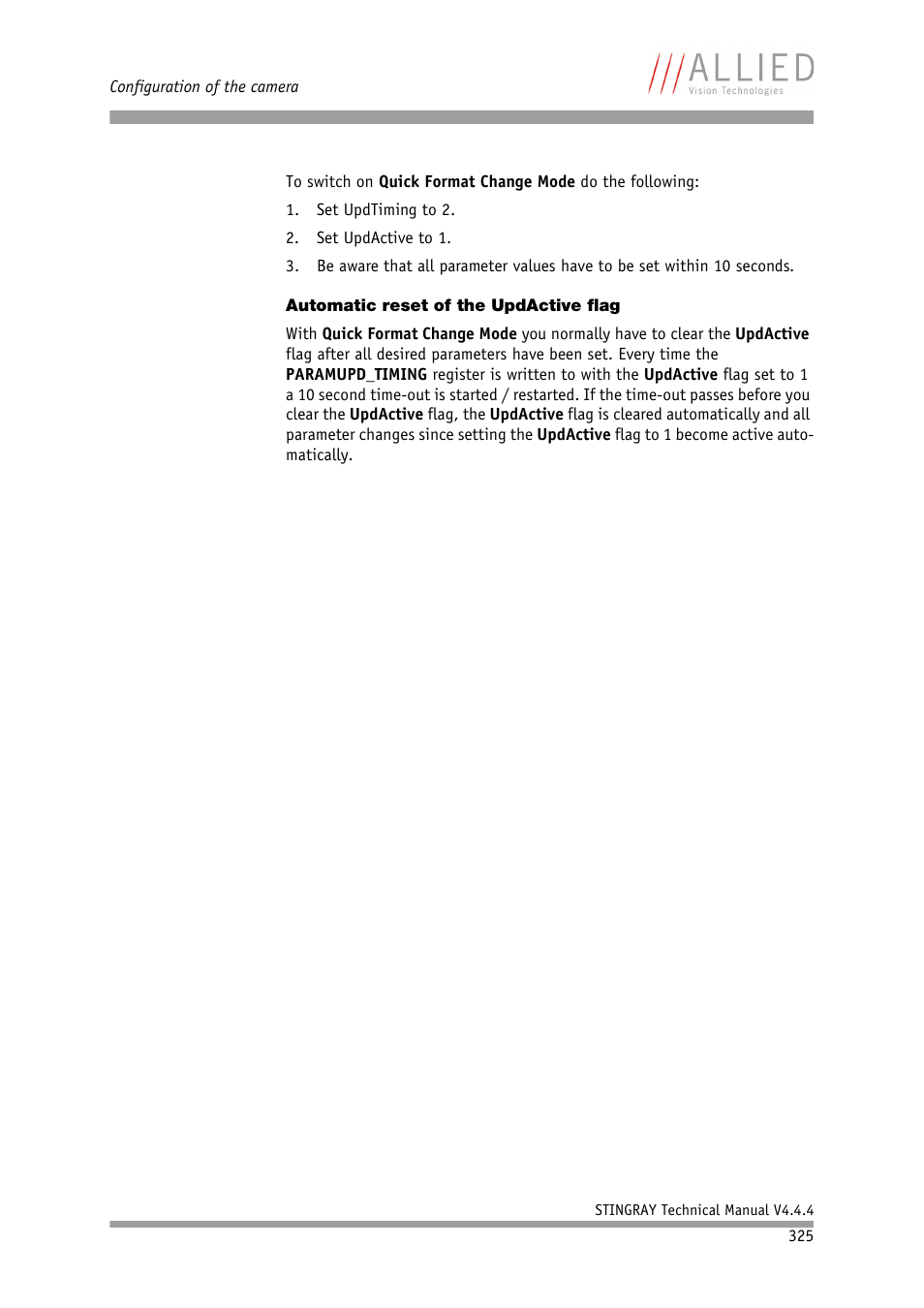Automatic reset of the updactive flag | ALLIED Vision Technologies Stingray F-504 User Manual | Page 327 / 355