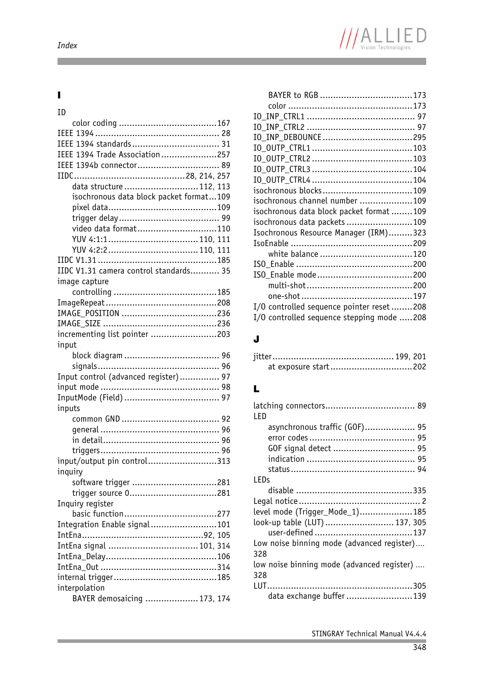 ALLIED Vision Technologies Stingray F-504 User Manual | Page 350 / 355