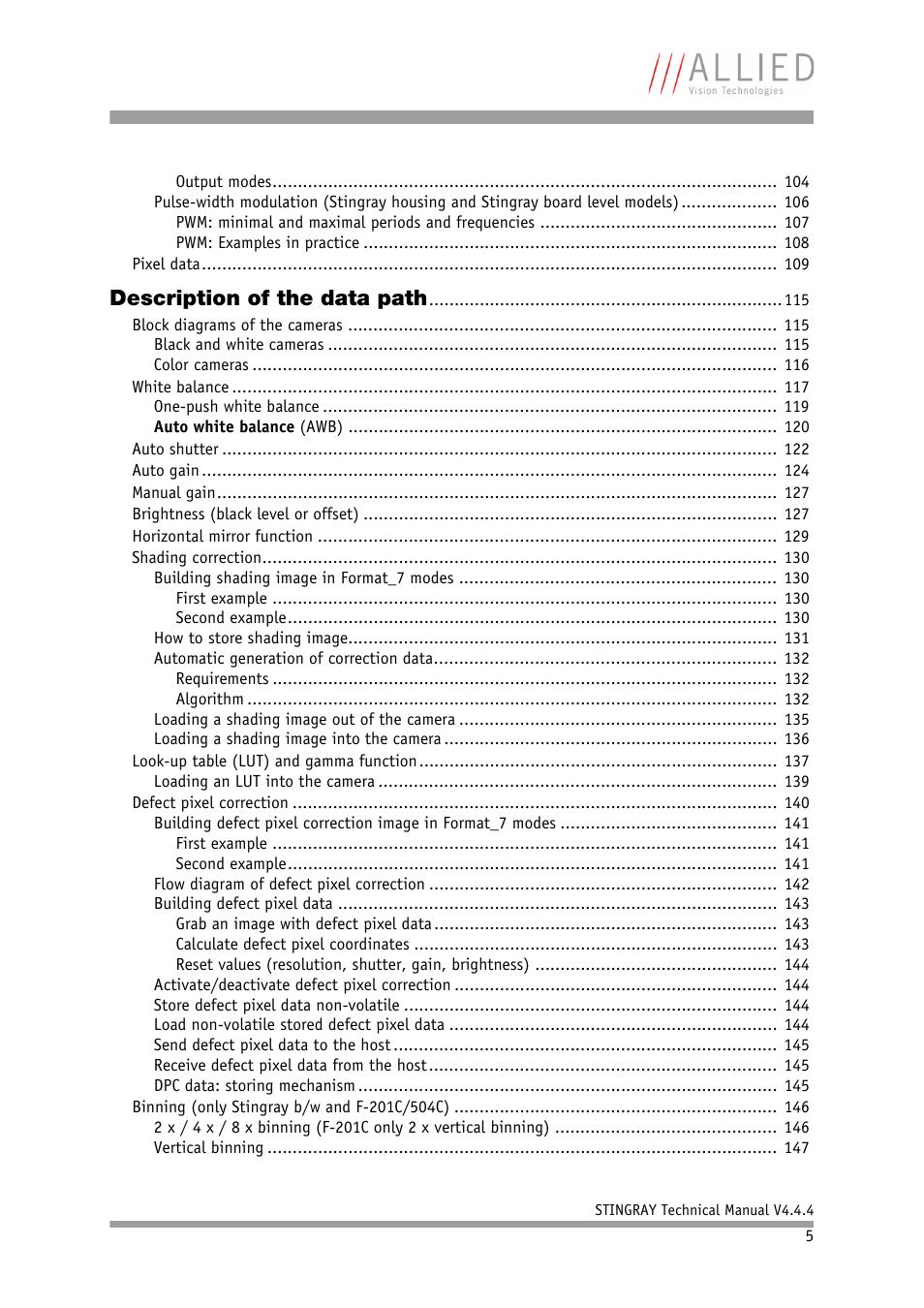Description of the data path | ALLIED Vision Technologies Stingray F-504 User Manual | Page 5 / 355
