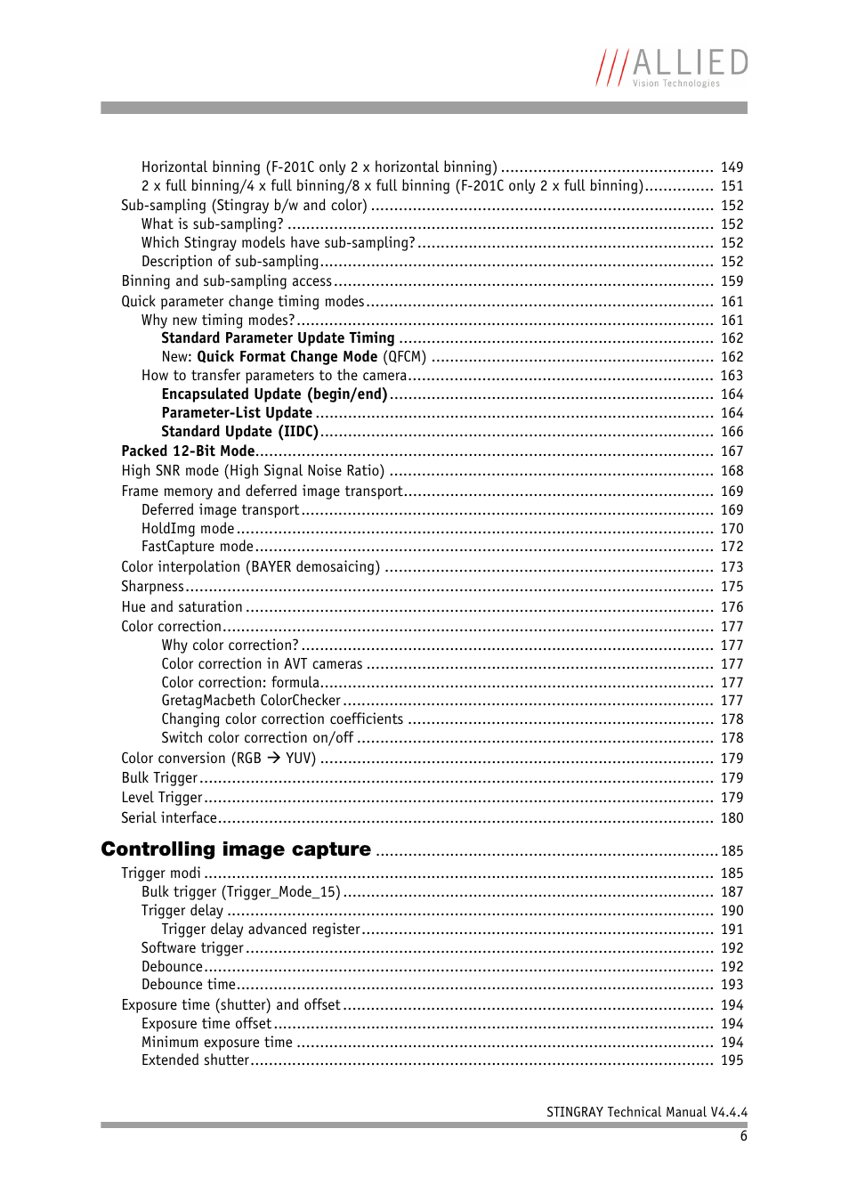 Controlling image capture | ALLIED Vision Technologies Stingray F-504 User Manual | Page 6 / 355