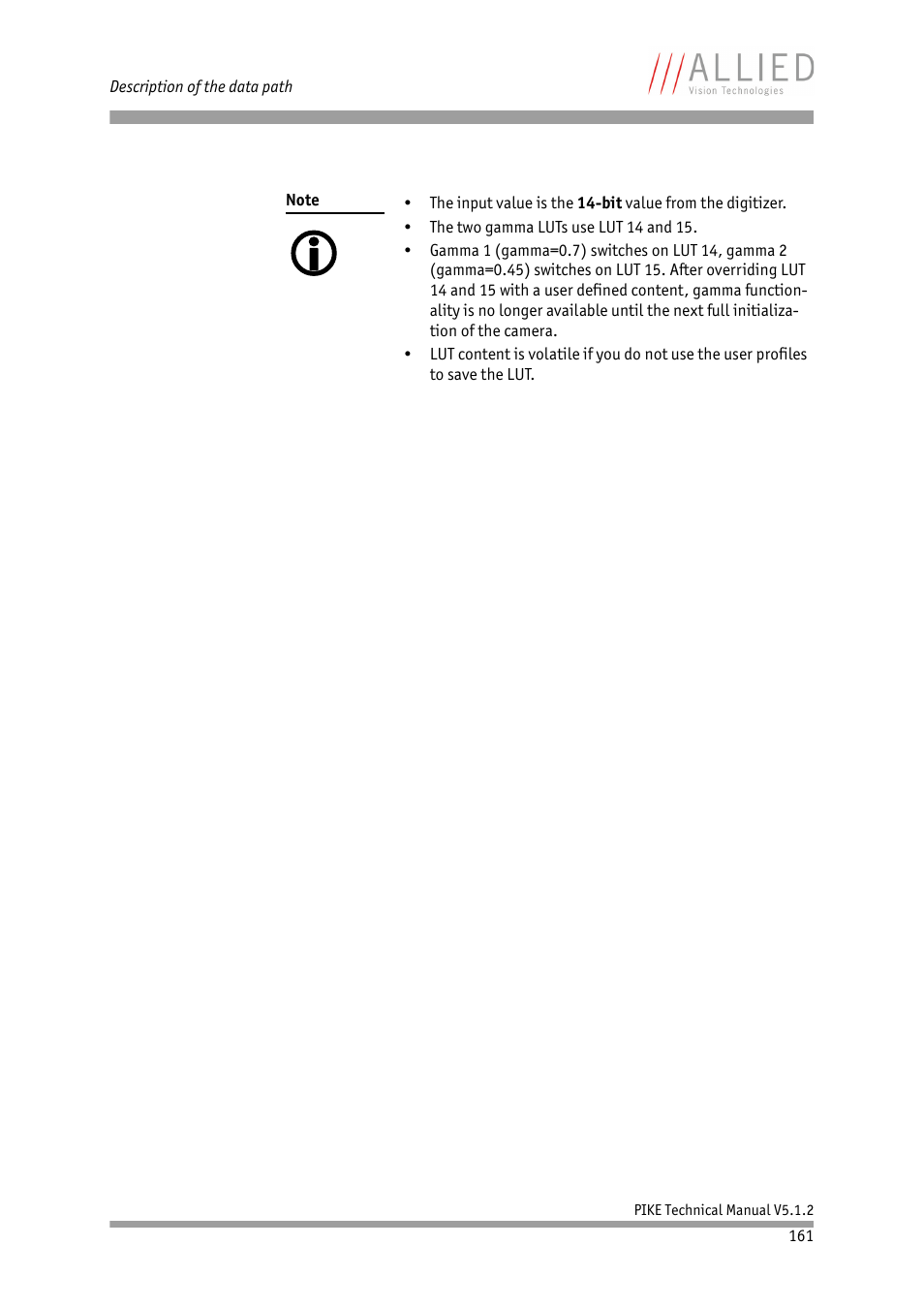 ALLIED Vision Technologies Pike F-1600 User Manual | Page 161 / 391