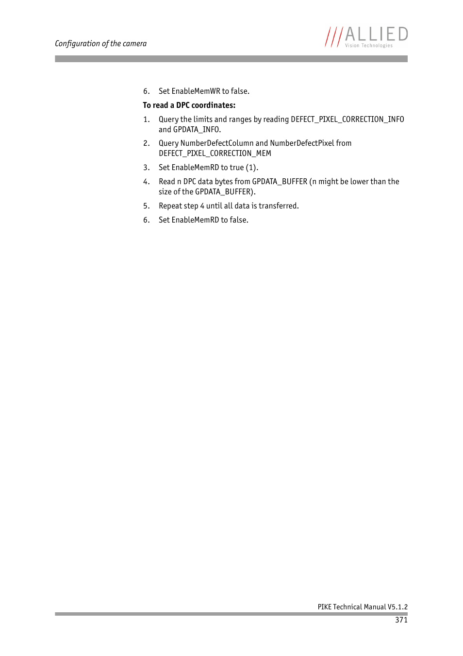 ALLIED Vision Technologies Pike F-1600 User Manual | Page 371 / 391