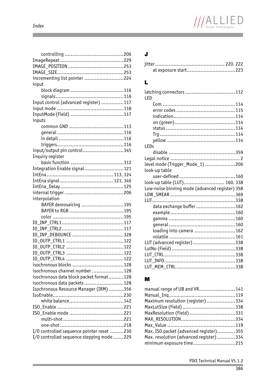 ALLIED Vision Technologies Pike F-1600 User Manual | Page 386 / 391