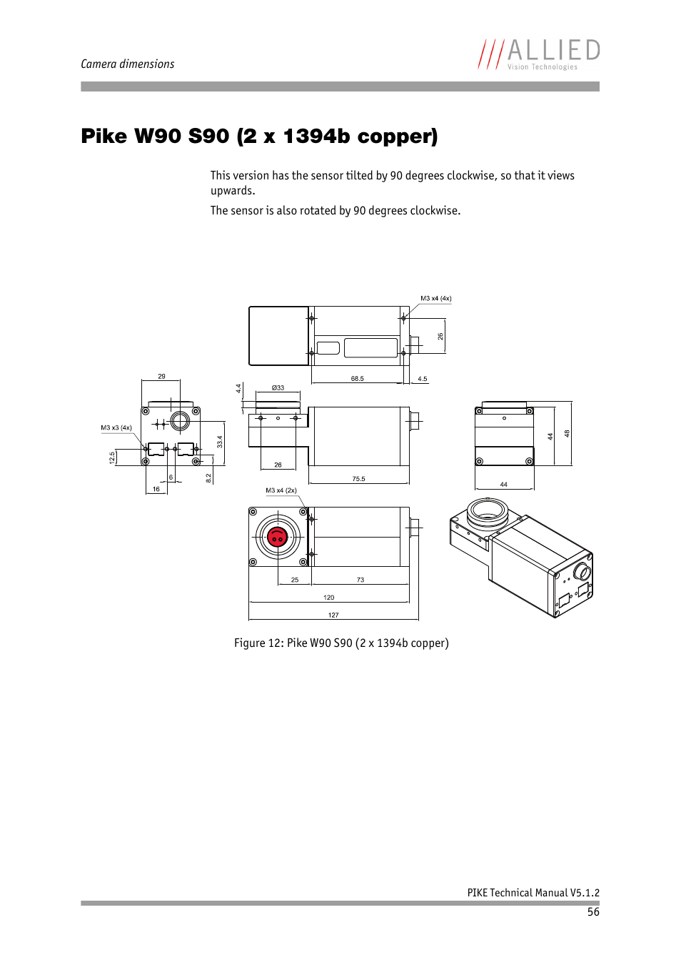 Pike w90 s90 (2 x 1394b copper), Awing in, Figure 12: pike w90 s90 (2 x 1394b | Copper), Chapter | ALLIED Vision Technologies Pike F-1600 User Manual | Page 56 / 391