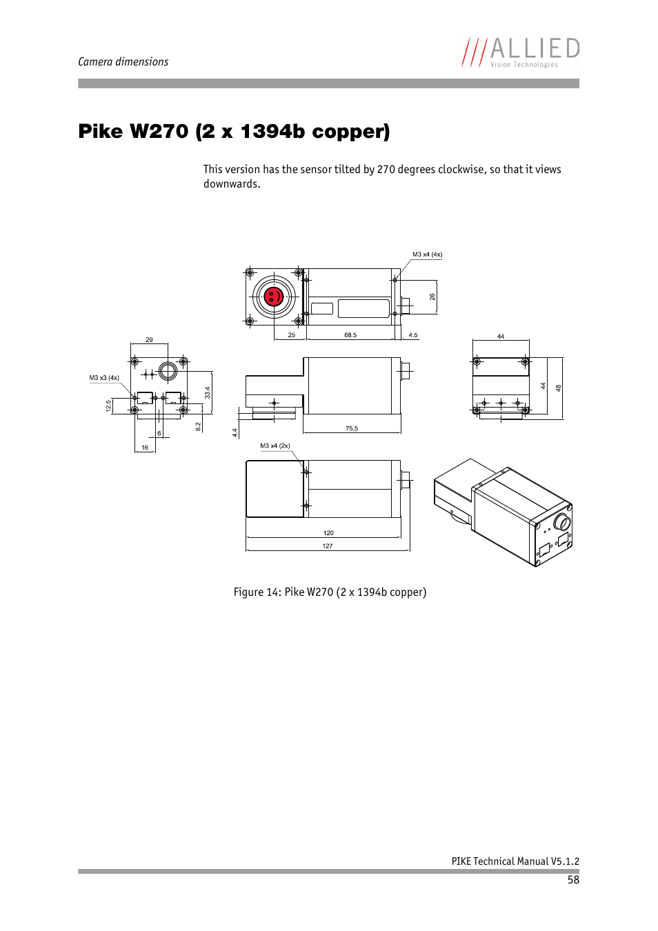Pike w270 (2 x 1394b copper) | ALLIED Vision Technologies Pike F-1600 User Manual | Page 58 / 391