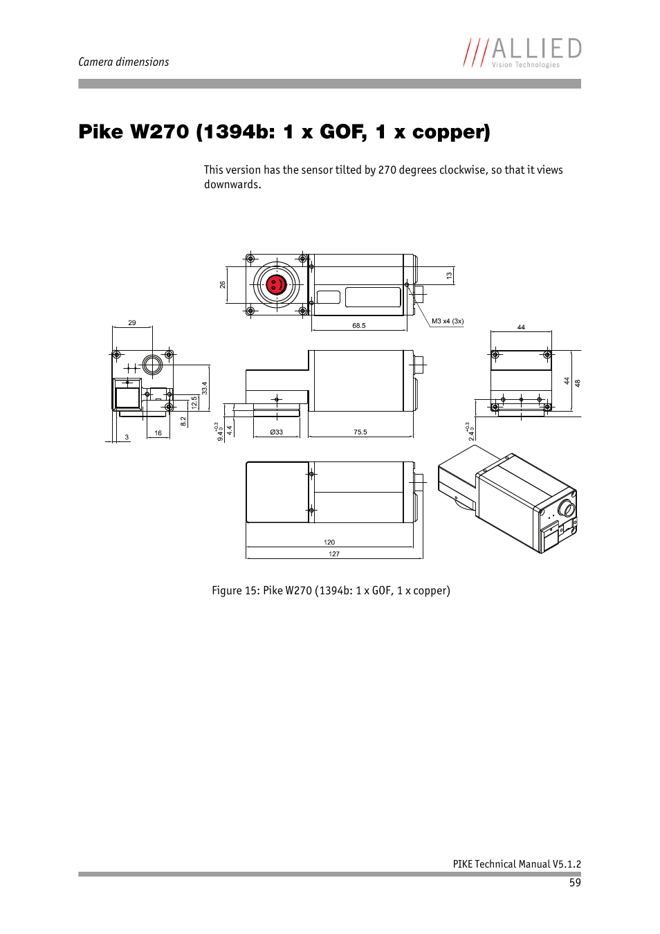 Pike w270 (1394b: 1 x gof, 1 x copper) | ALLIED Vision Technologies Pike F-1600 User Manual | Page 59 / 391