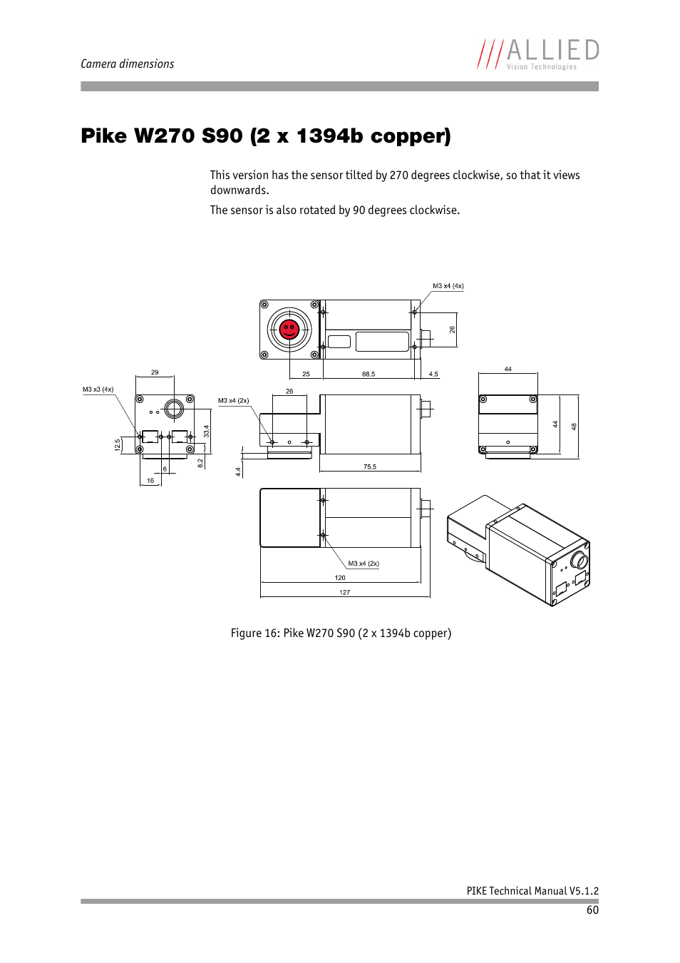 Pike w270 s90 (2 x 1394b copper), Chapter | ALLIED Vision Technologies Pike F-1600 User Manual | Page 60 / 391