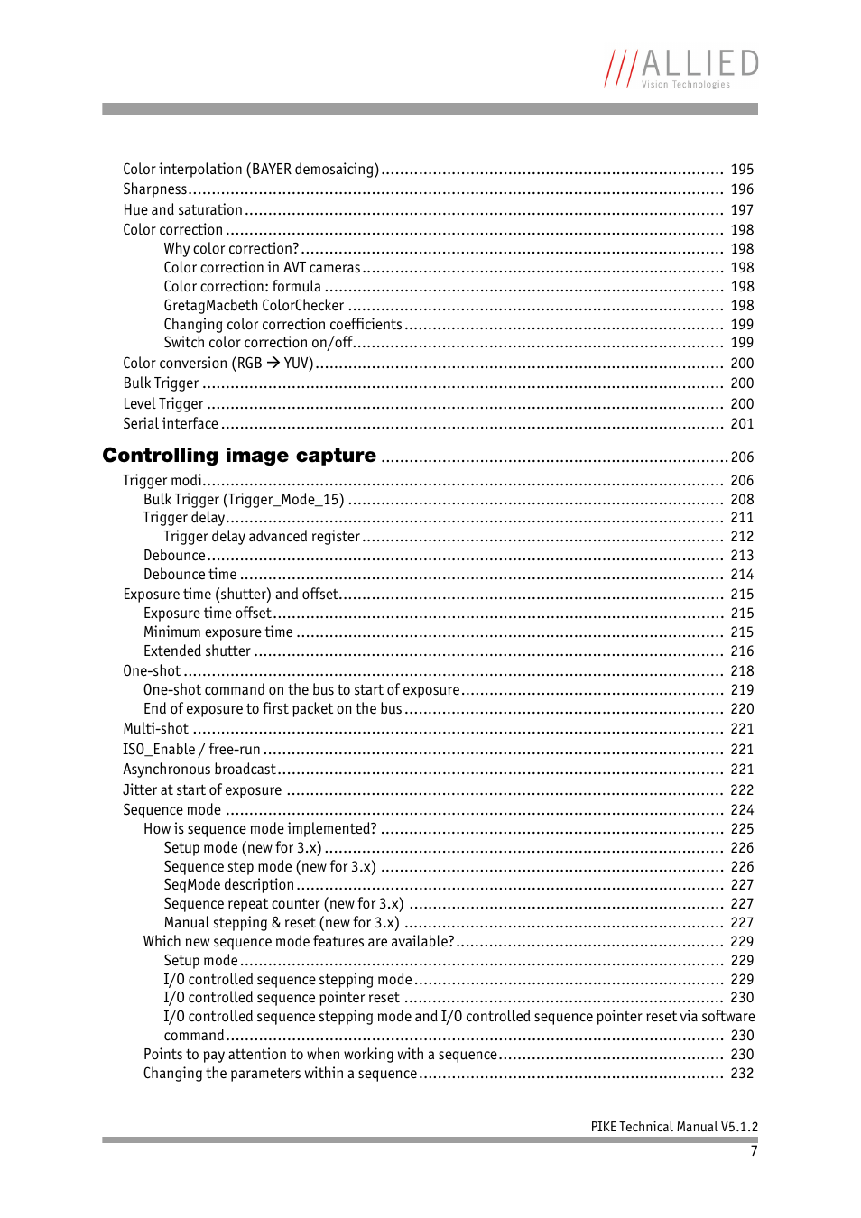 Controlling image capture | ALLIED Vision Technologies Pike F-1600 User Manual | Page 7 / 391