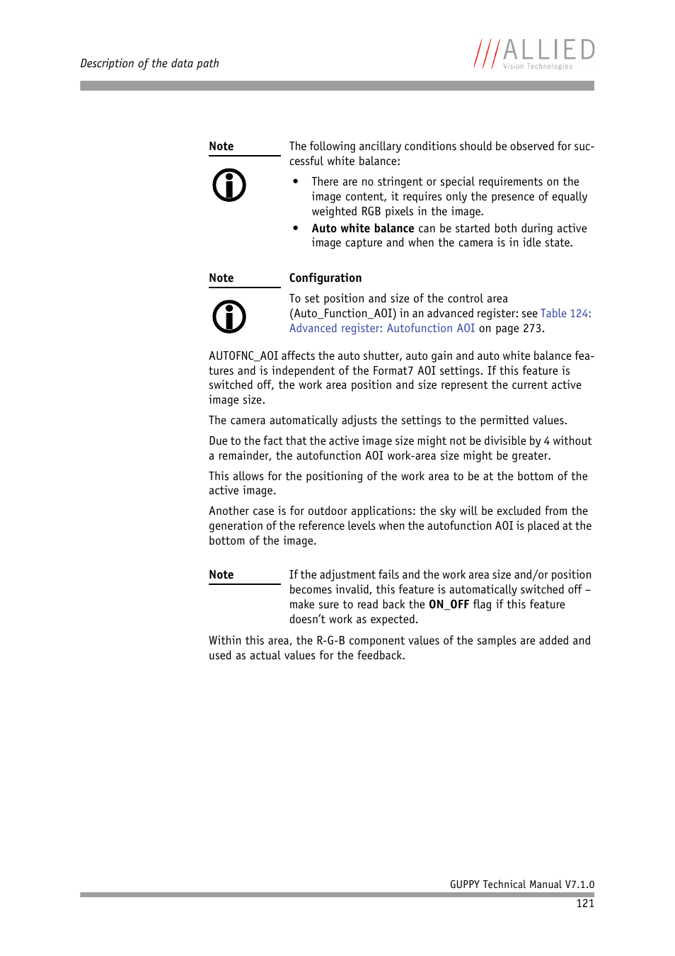 ALLIED Vision Technologies Guppy F-503 User Manual | Page 121 / 293