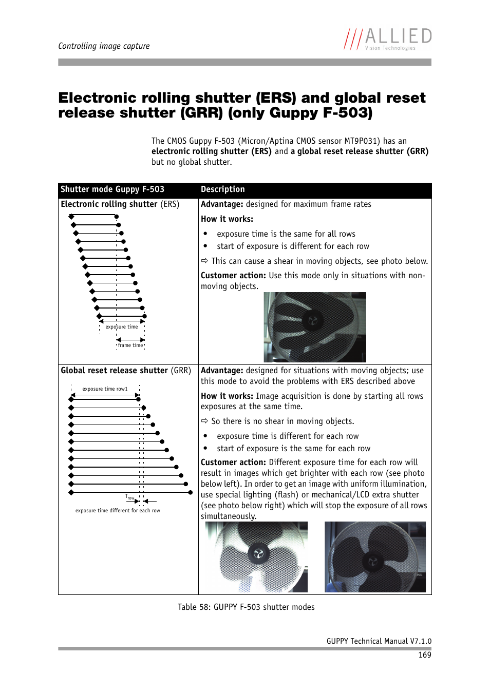 Utter in chapter, Electronic rolling | ALLIED Vision Technologies Guppy F-503 User Manual | Page 169 / 293