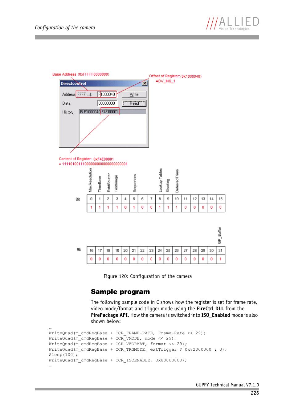 Sample program | ALLIED Vision Technologies Guppy F-503 User Manual | Page 226 / 293