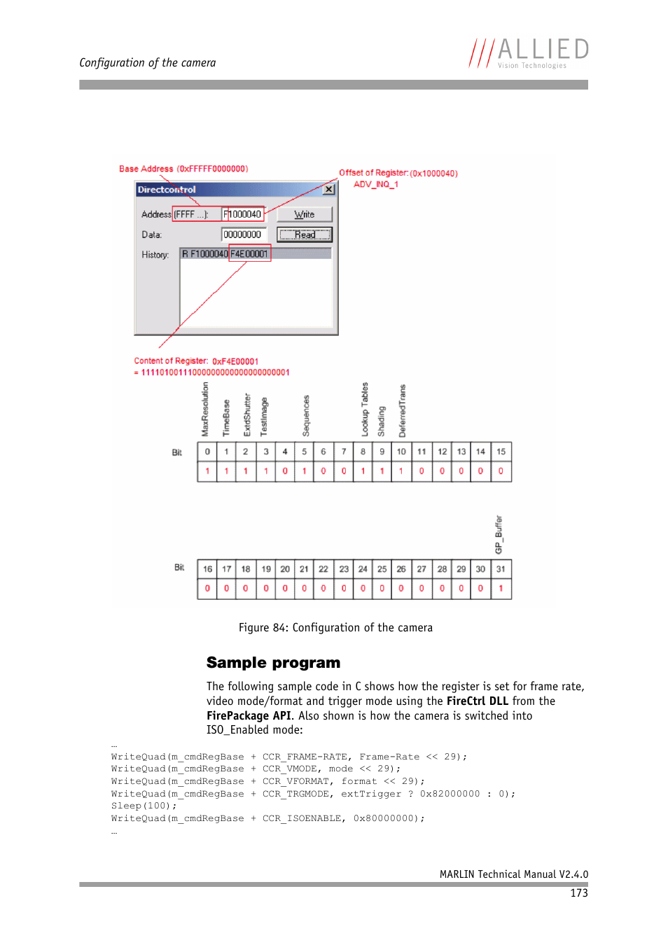 Sample program | ALLIED Vision Technologies Marlin F-201 User Manual | Page 173 / 247