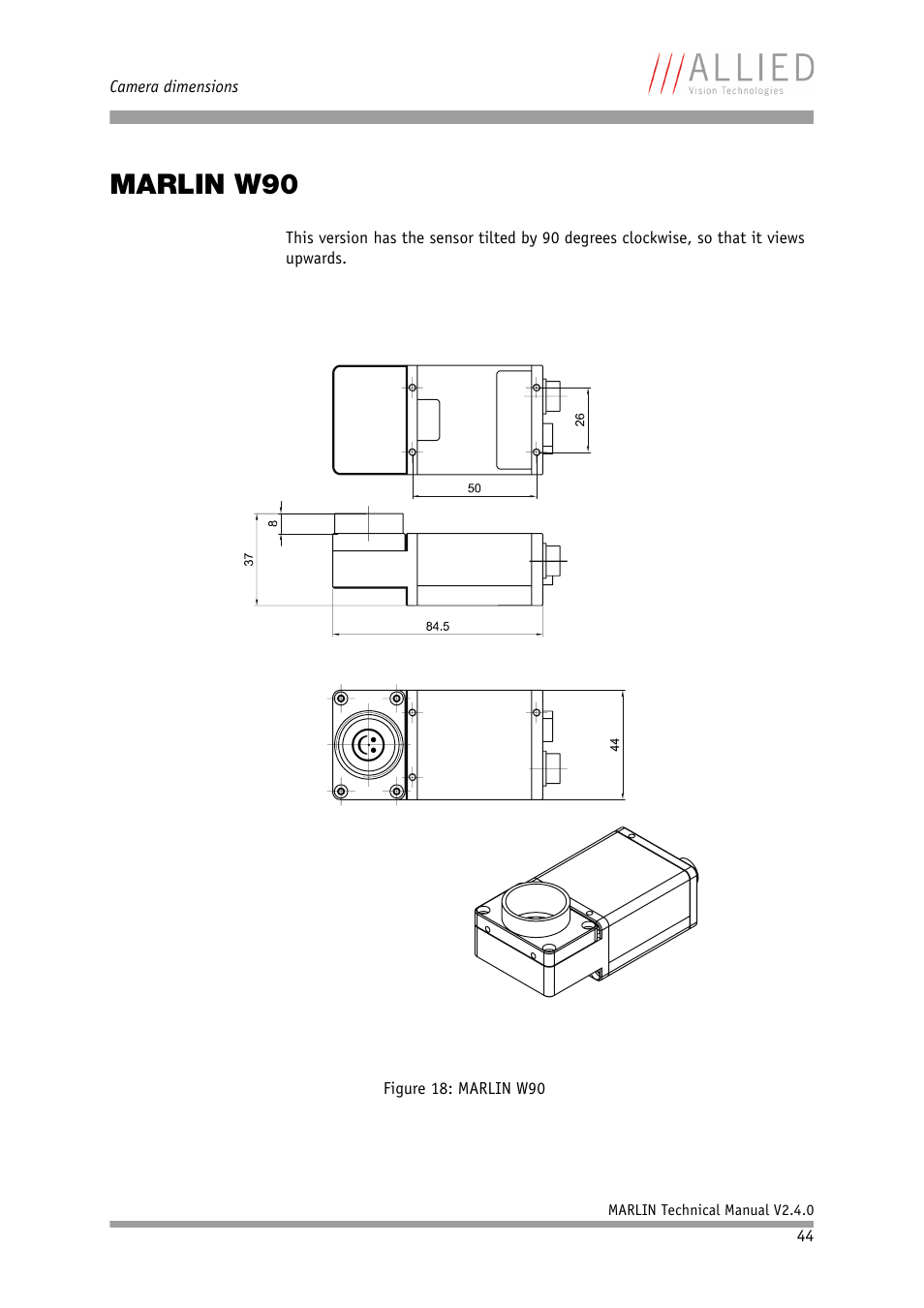 Marlin w90 | ALLIED Vision Technologies Marlin F-201 User Manual | Page 44 / 247