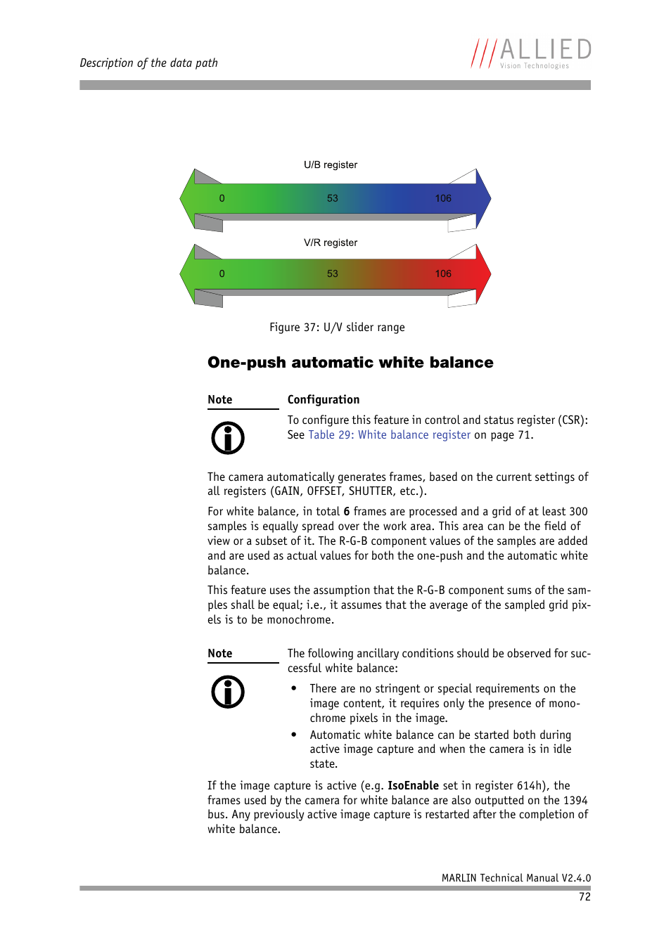 One-push automatic white balance | ALLIED Vision Technologies Marlin F-201 User Manual | Page 72 / 247