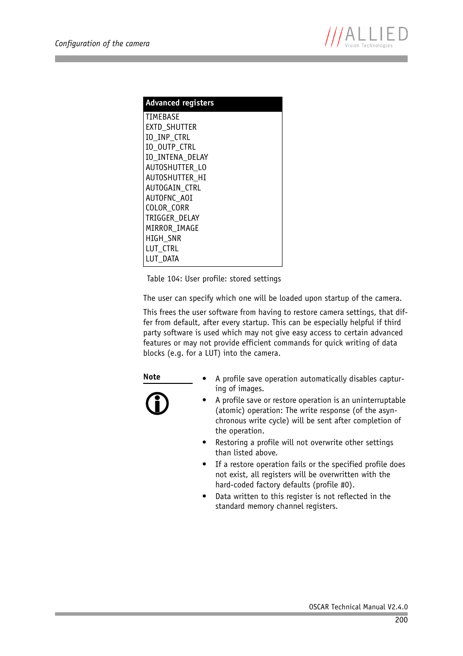 ALLIED Vision Technologies Oscar F-810 User Manual | Page 200 / 212