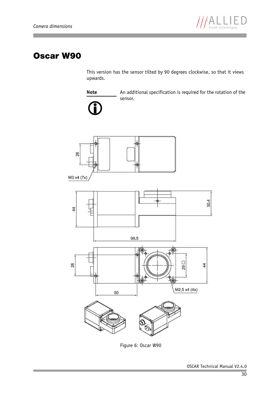 Oscar w90 | ALLIED Vision Technologies Oscar F-810 User Manual | Page 30 / 212