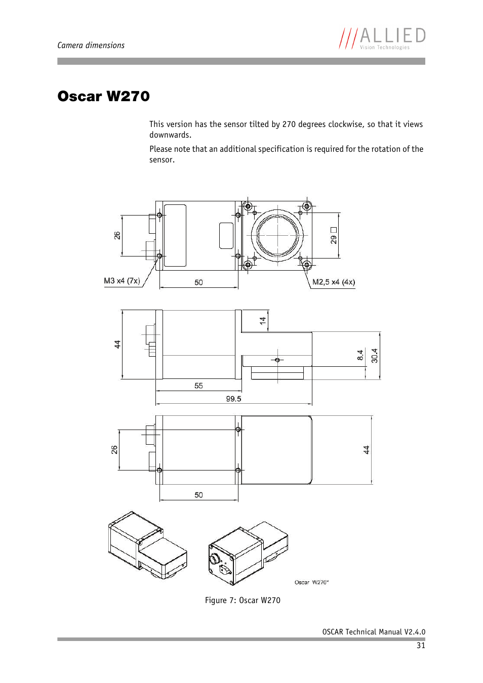 Oscar w270 | ALLIED Vision Technologies Oscar F-810 User Manual | Page 31 / 212