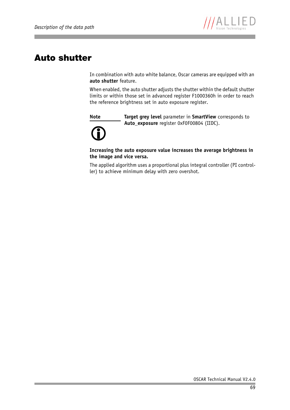 Auto shutter | ALLIED Vision Technologies Oscar F-810 User Manual | Page 69 / 212