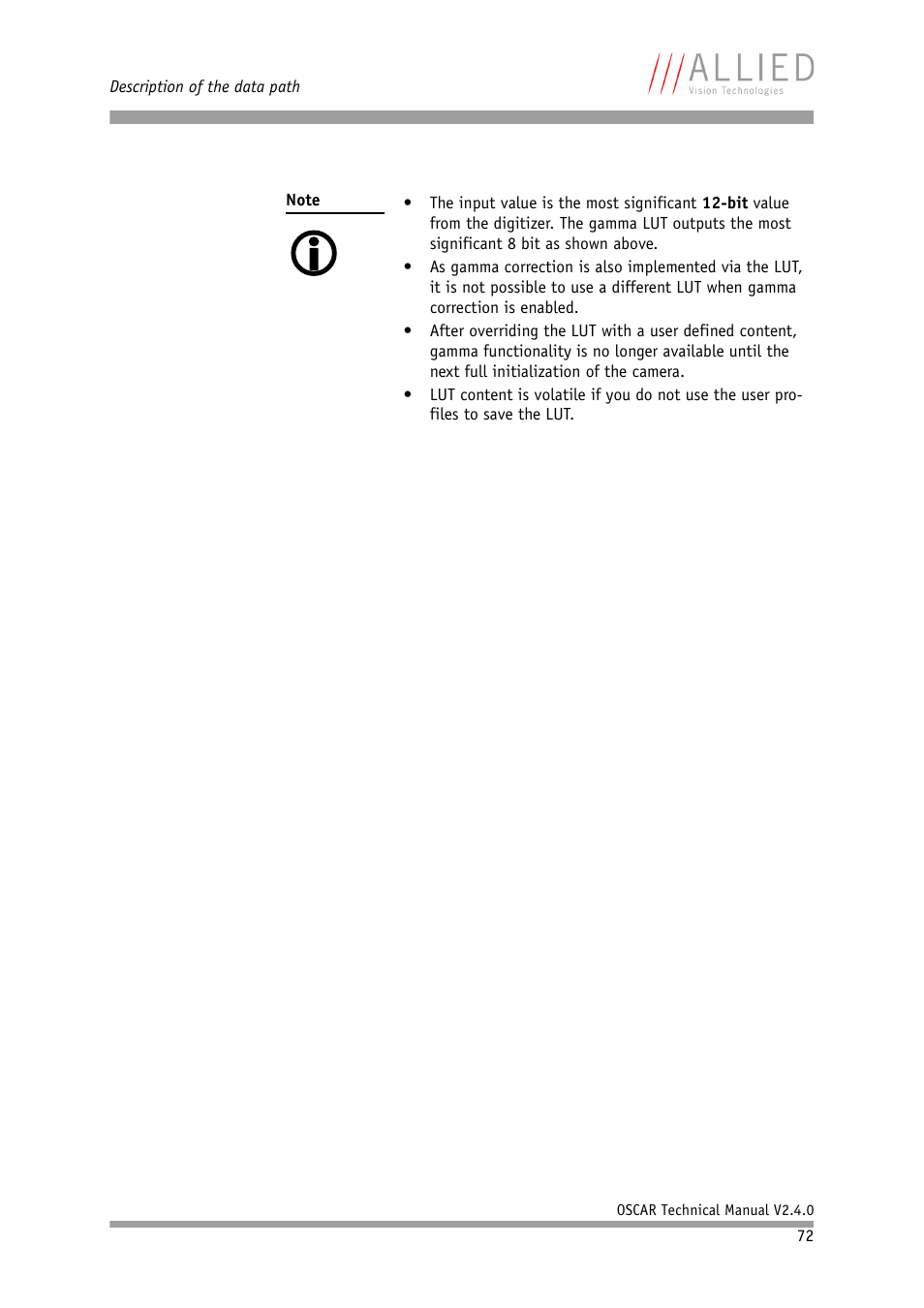 ALLIED Vision Technologies Oscar F-810 User Manual | Page 72 / 212