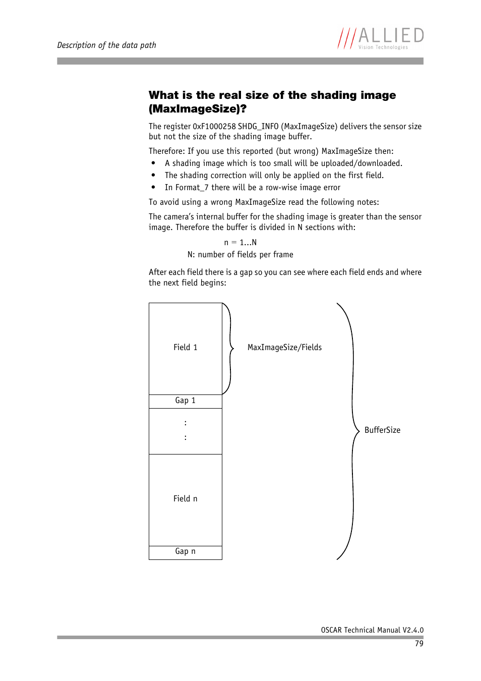 Chapter, What is the real, Size of the shading image (maximagesize) | ALLIED Vision Technologies Oscar F-810 User Manual | Page 79 / 212