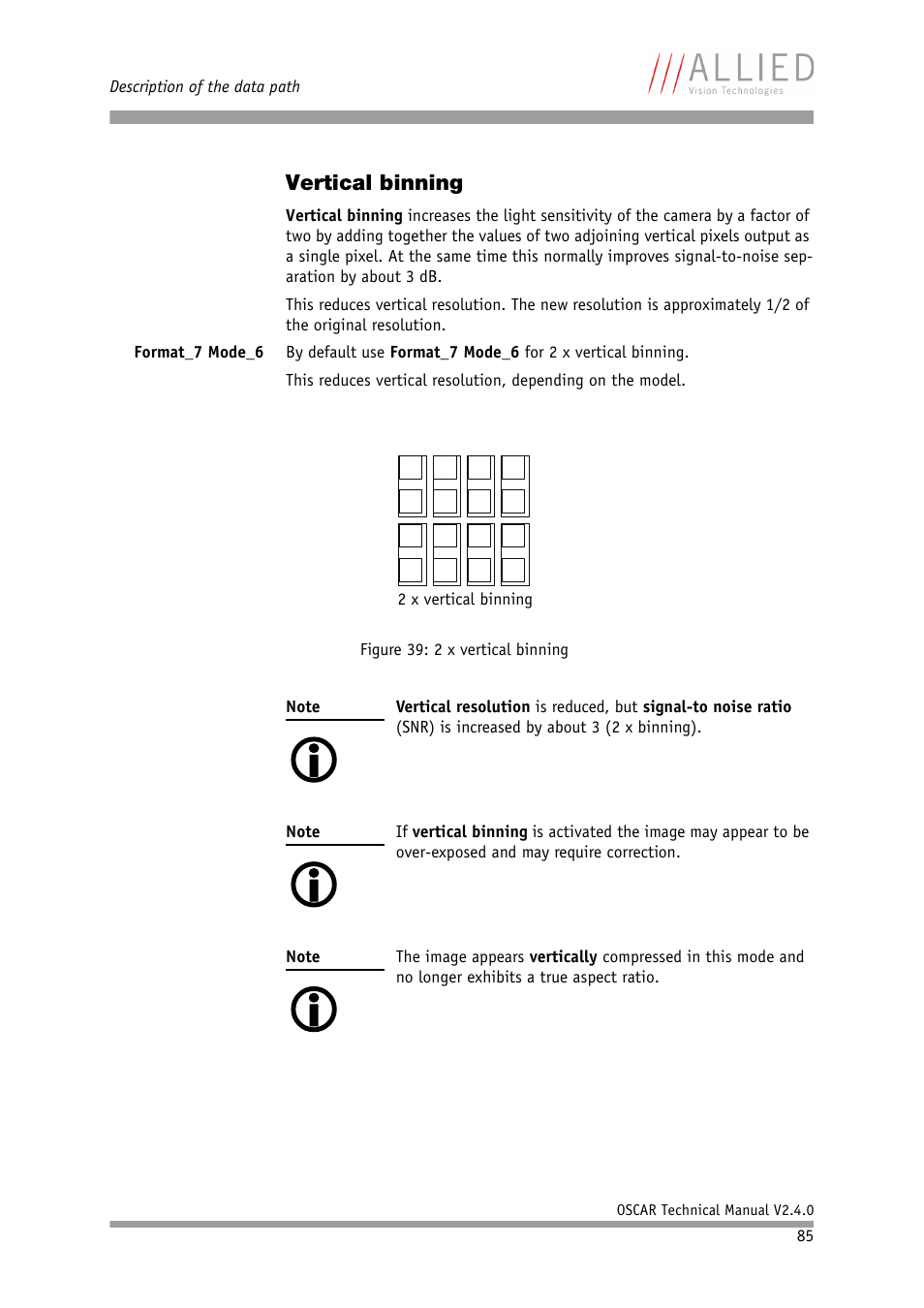 Vertical binning | ALLIED Vision Technologies Oscar F-810 User Manual | Page 85 / 212