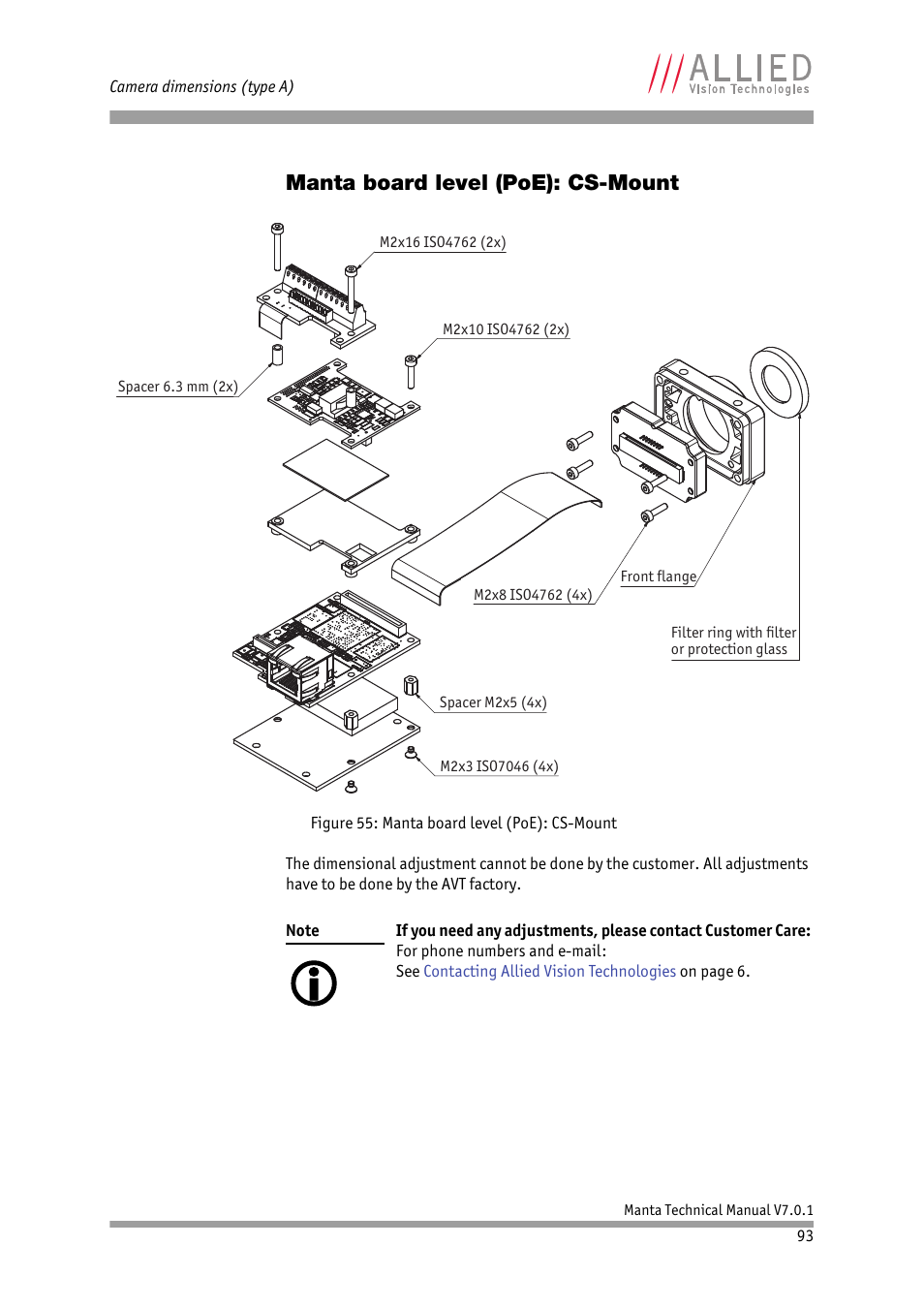 Manta board level (poe): cs-mount, Chapter | ALLIED Vision Technologies Manta G-917 User Manual | Page 93 / 156