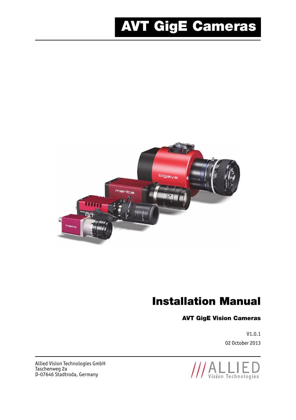 ALLIED Vision Technologies AVT GigE Vision Cameras User Manual | 53 pages