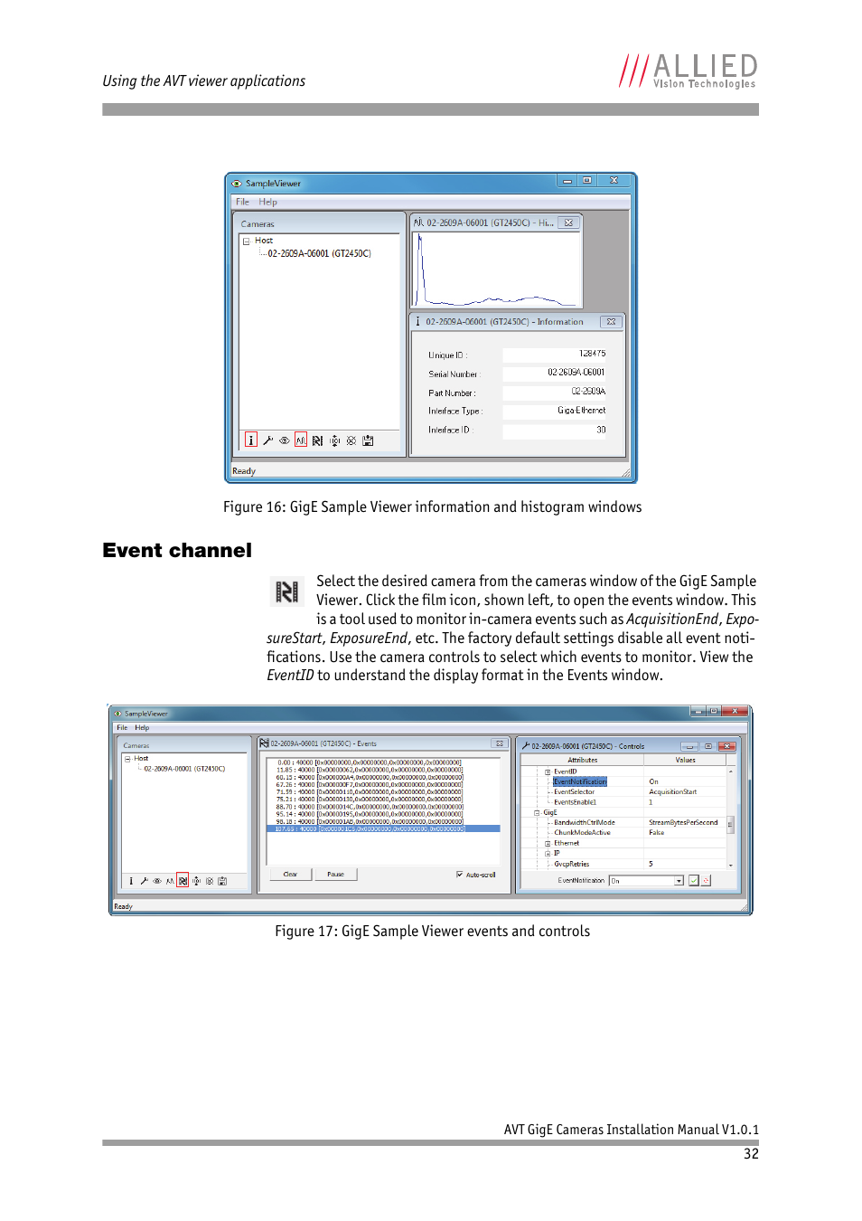 Event channel | ALLIED Vision Technologies AVT GigE Vision Cameras User Manual | Page 32 / 53