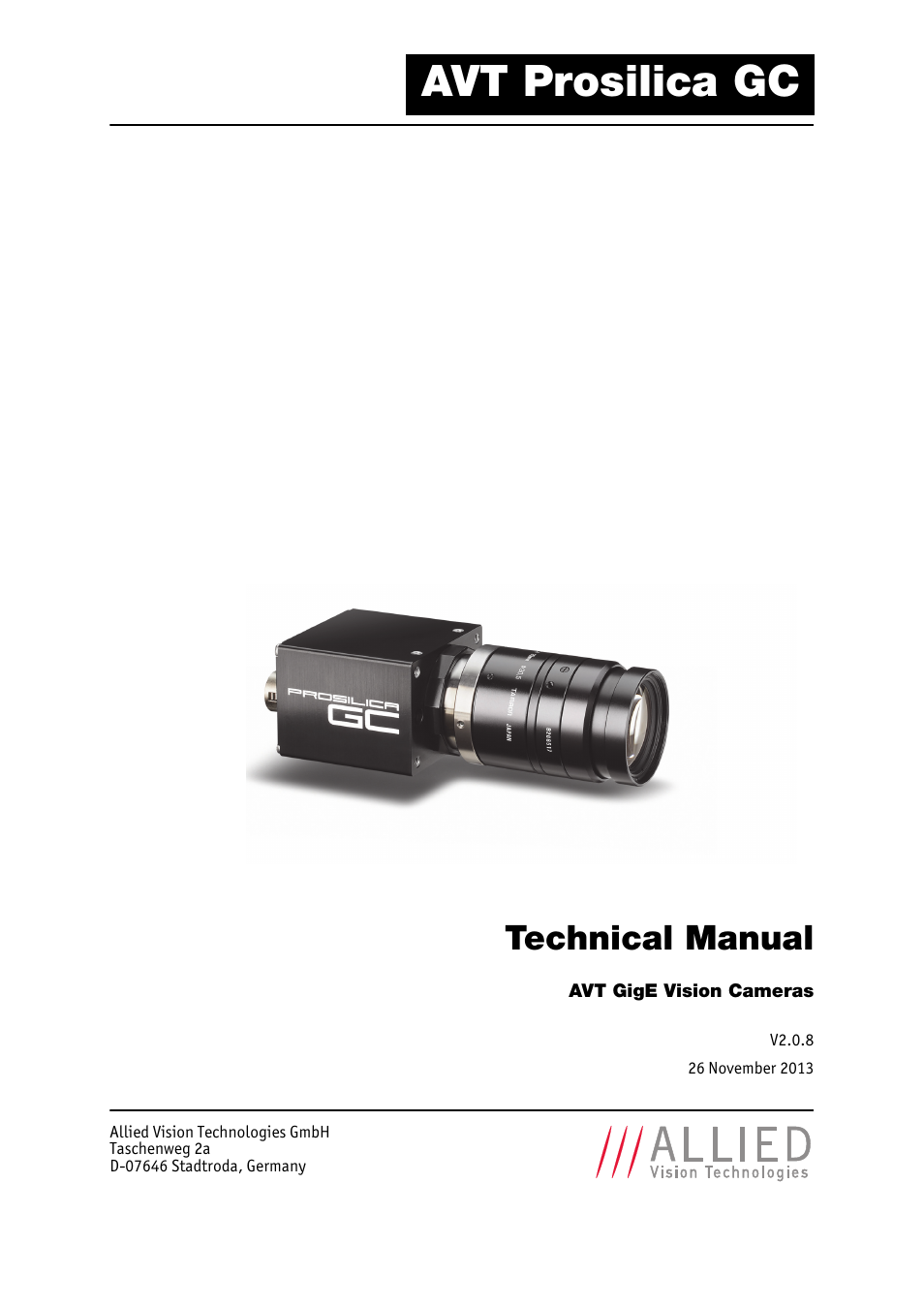 ALLIED Vision Technologies Prosilica GC2450 User Manual | 74 pages