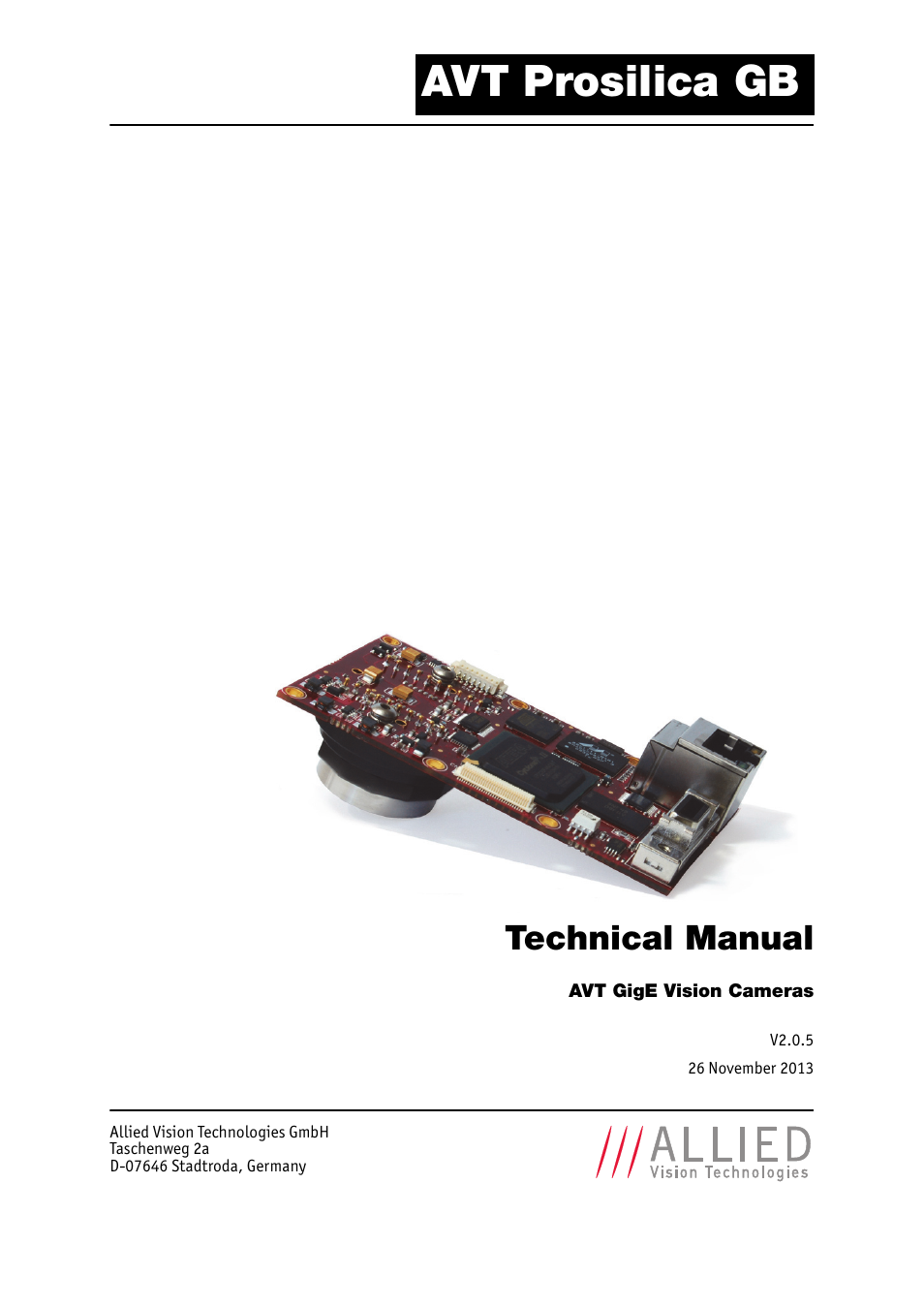 ALLIED Vision Technologies Prosilica GB2450 User Manual | 48 pages