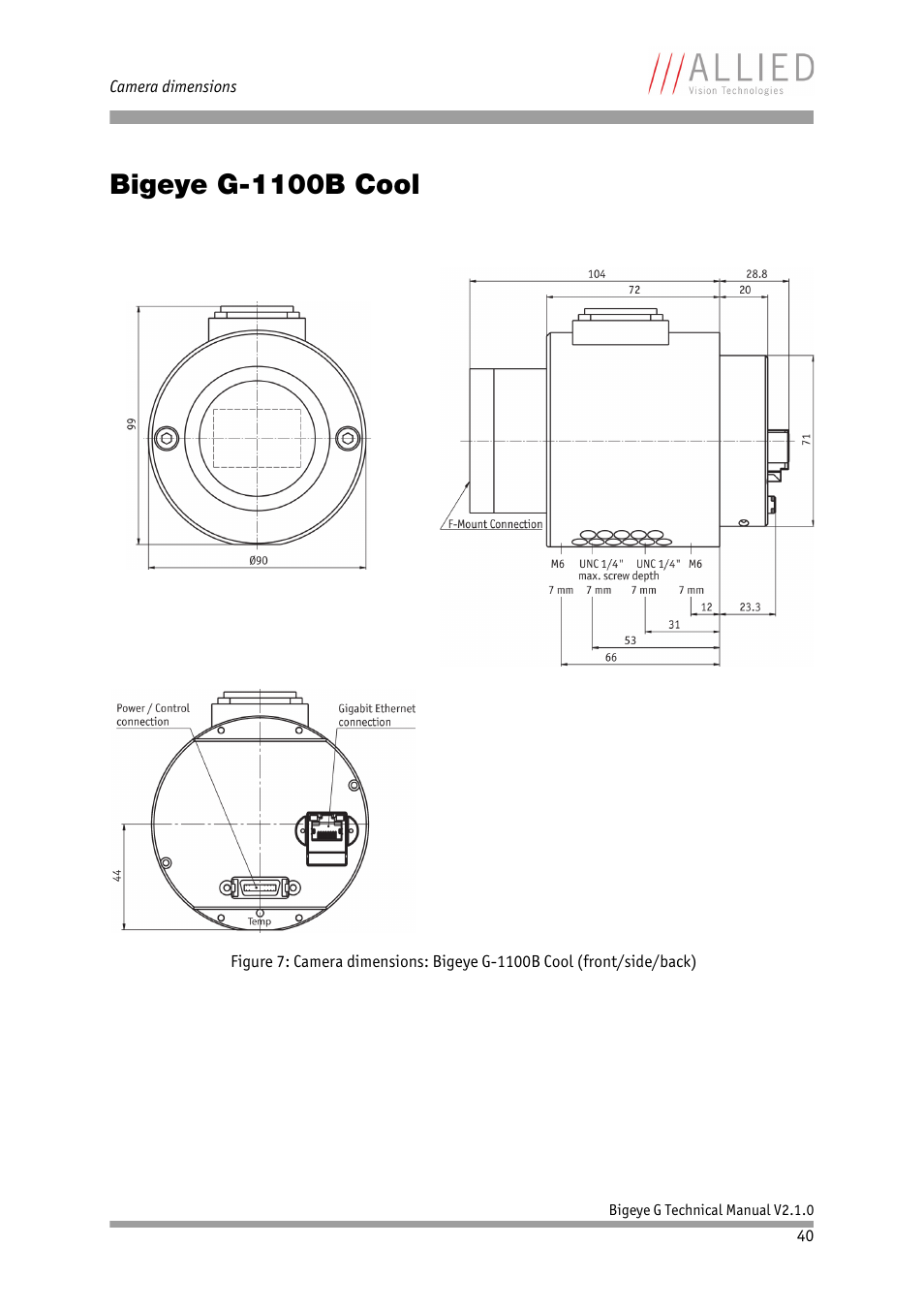 Bigeye g-1100b cool | ALLIED Vision Technologies Bigeye G-1100 Cool User Manual | Page 40 / 58