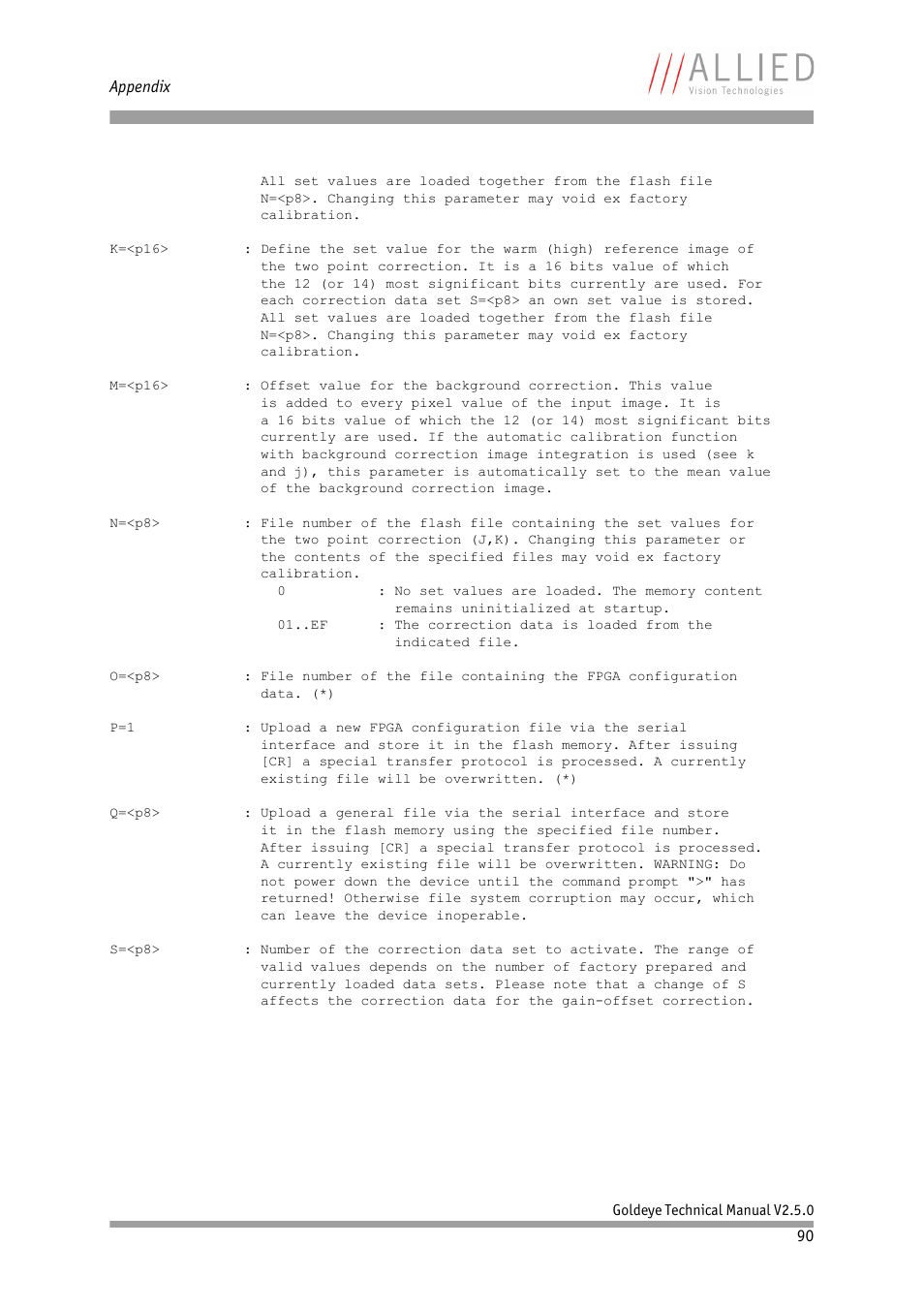 ALLIED Vision Technologies Goldeye P-032 SWIR User Manual | Page 90 / 102