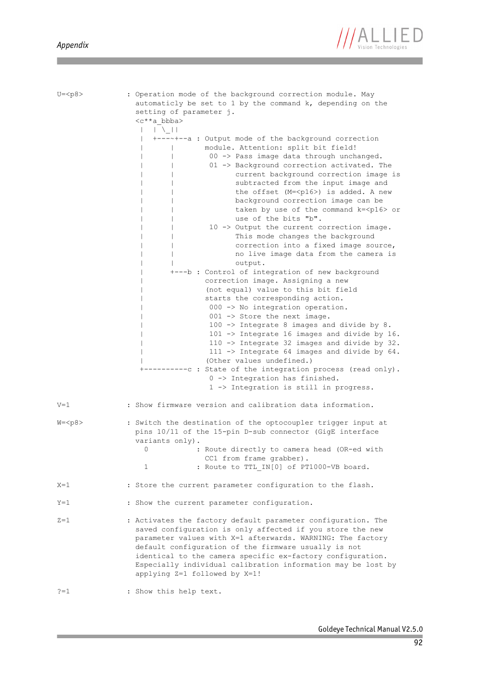 ALLIED Vision Technologies Goldeye P-032 SWIR User Manual | Page 92 / 102