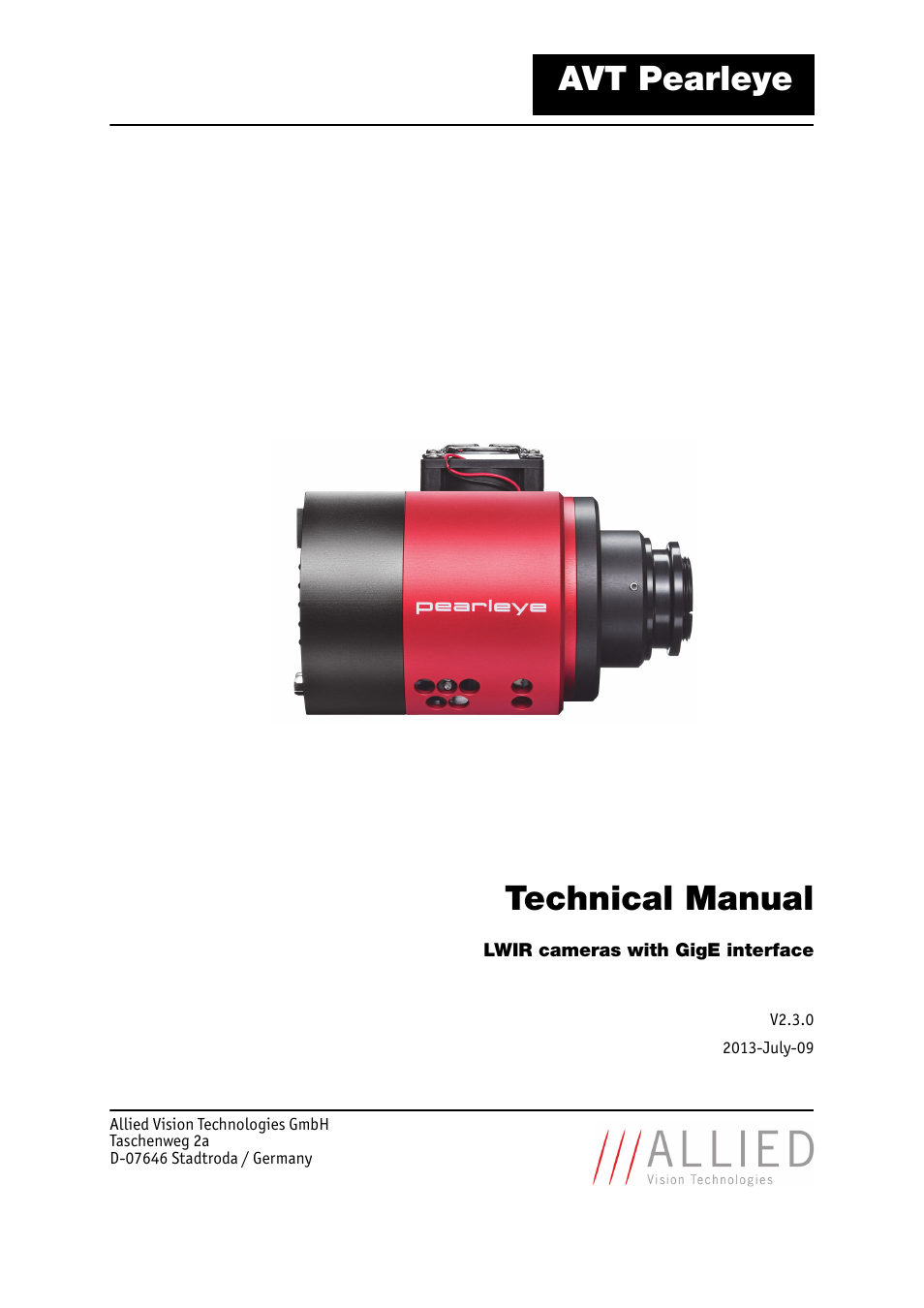 ALLIED Vision Technologies Pearleye P-030 LWIR User Manual | 84 pages