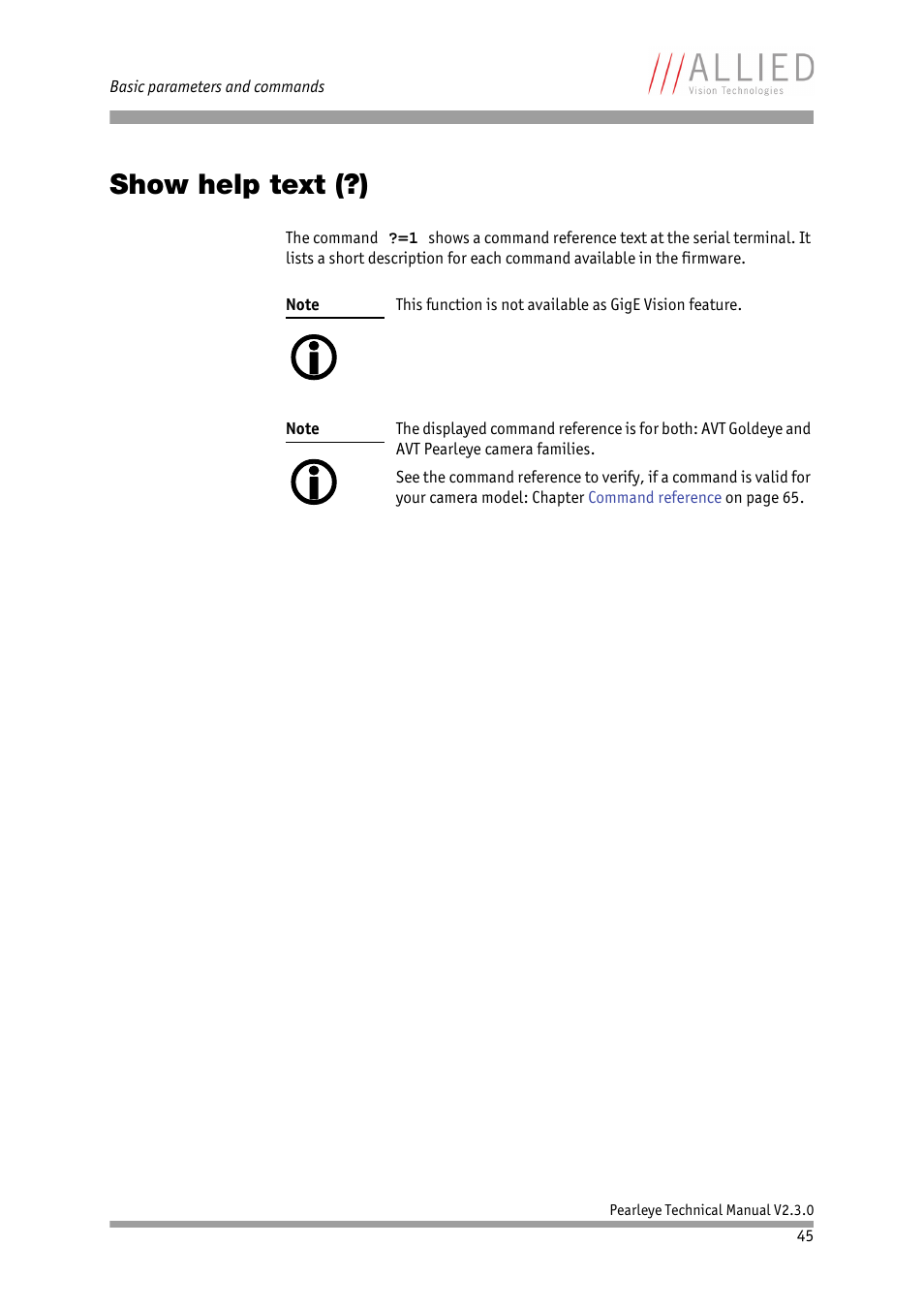 Show help text (?) | ALLIED Vision Technologies Pearleye P-030 LWIR User Manual | Page 45 / 84
