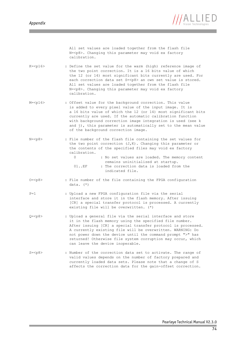 ALLIED Vision Technologies Pearleye P-030 LWIR User Manual | Page 74 / 84