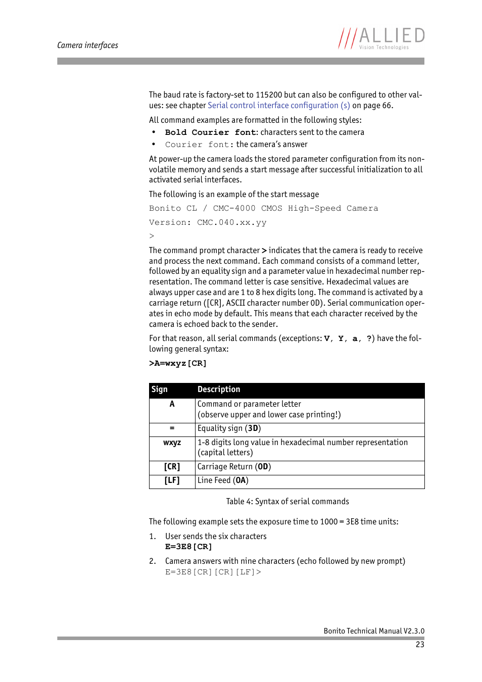 ALLIED Vision Technologies Bonito CL-400 200 fps User Manual | Page 23 / 80