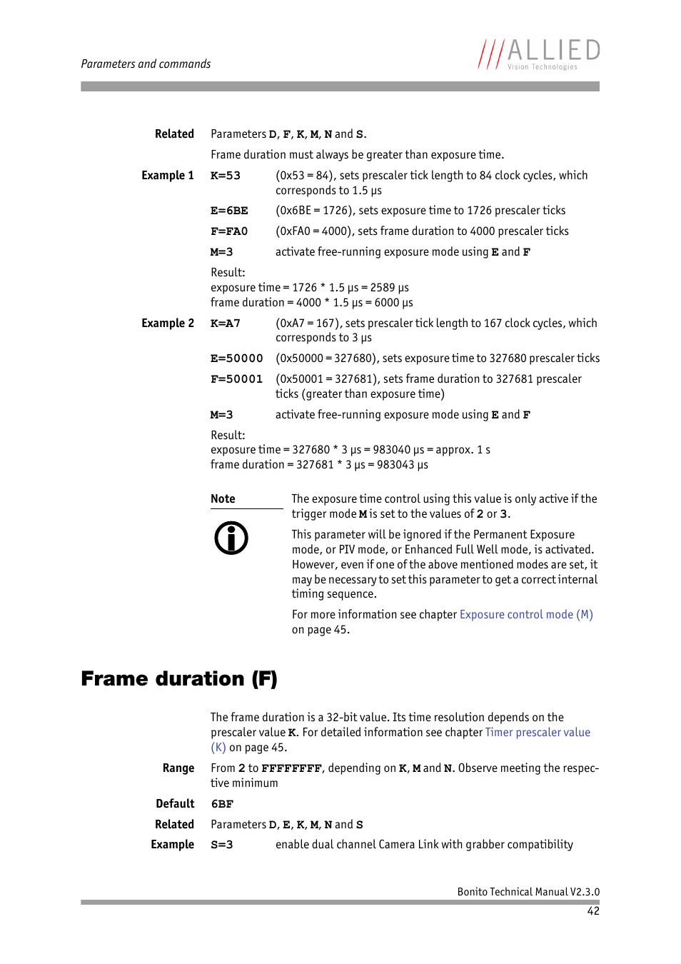 Frame duration (f) | ALLIED Vision Technologies Bonito CL-400 200 fps User Manual | Page 42 / 80