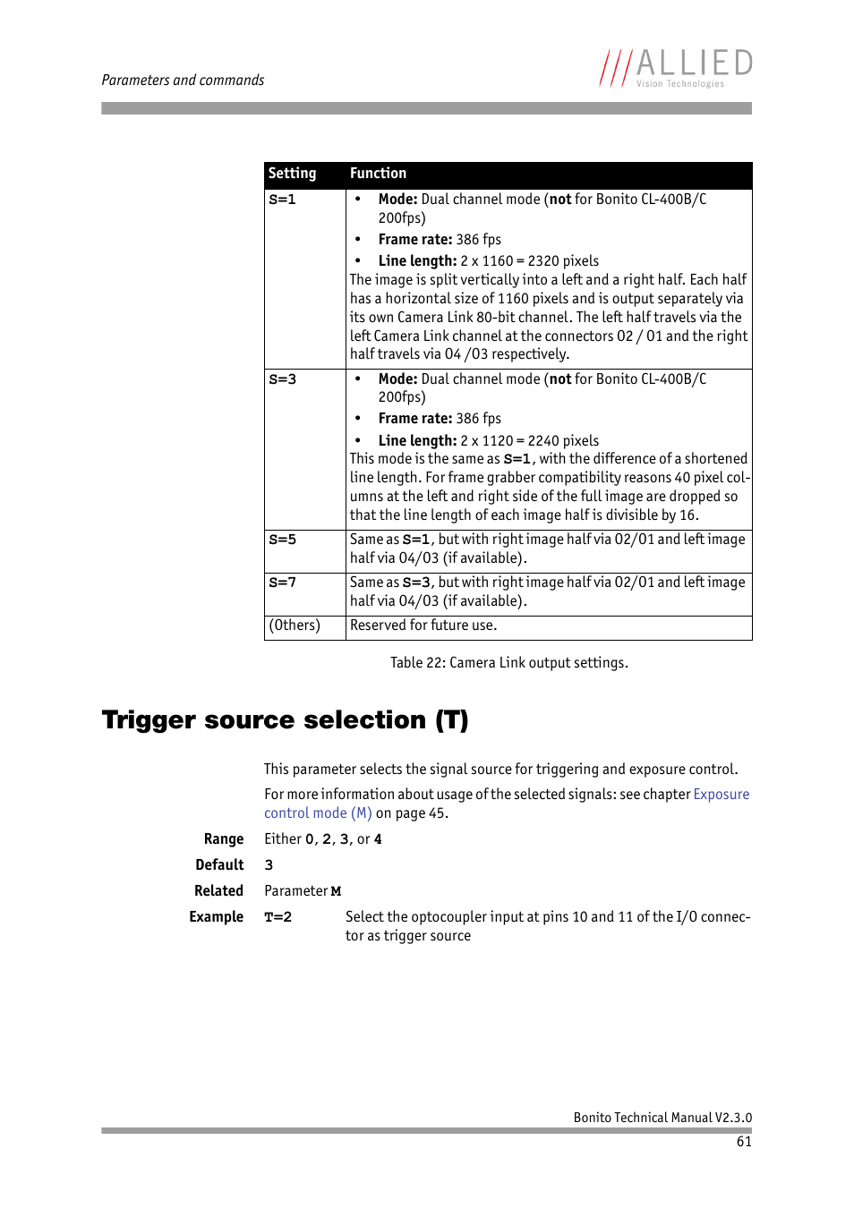 Trigger source selection (t) | ALLIED Vision Technologies Bonito CL-400 200 fps User Manual | Page 61 / 80