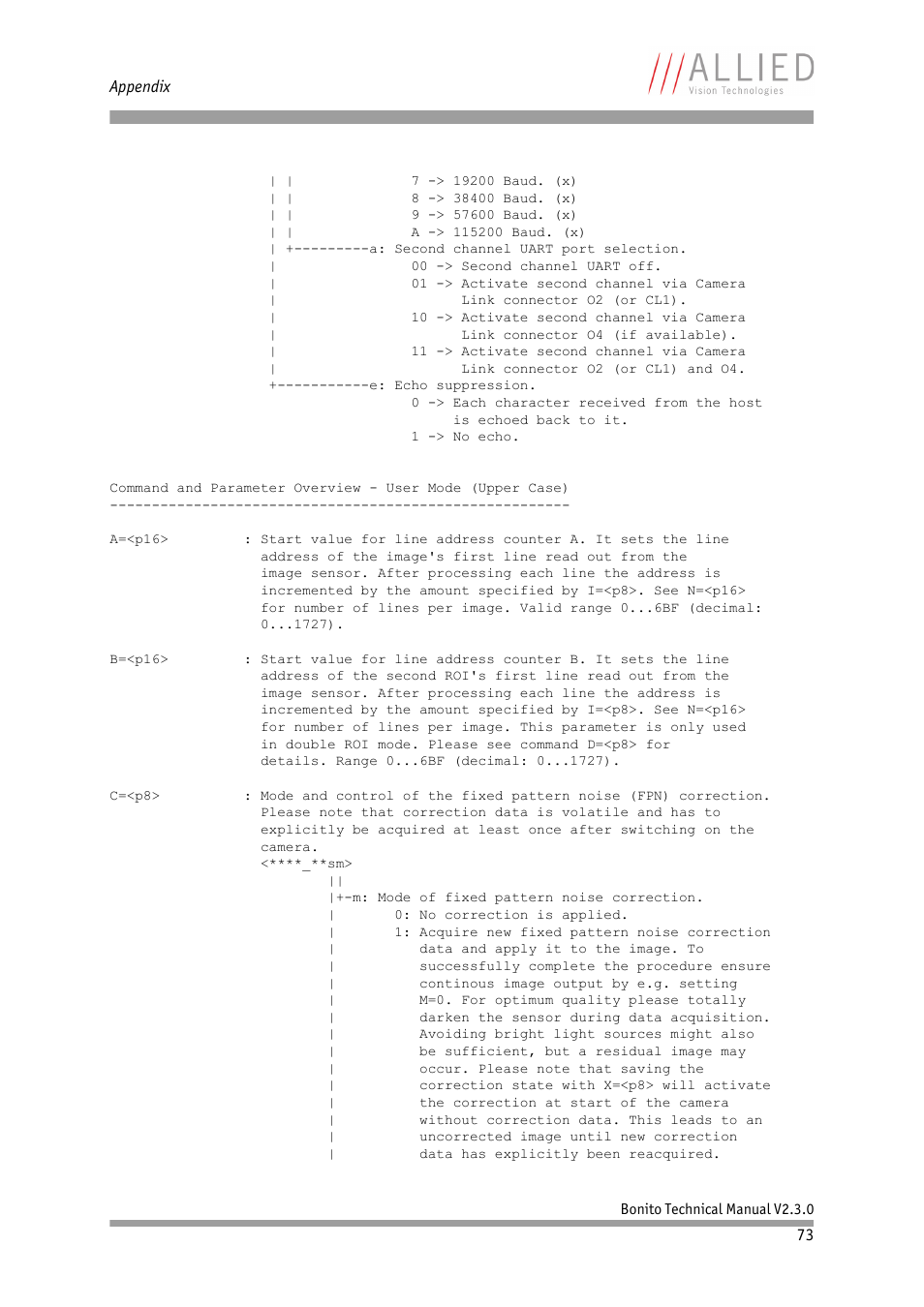 ALLIED Vision Technologies Bonito CL-400 200 fps User Manual | Page 73 / 80