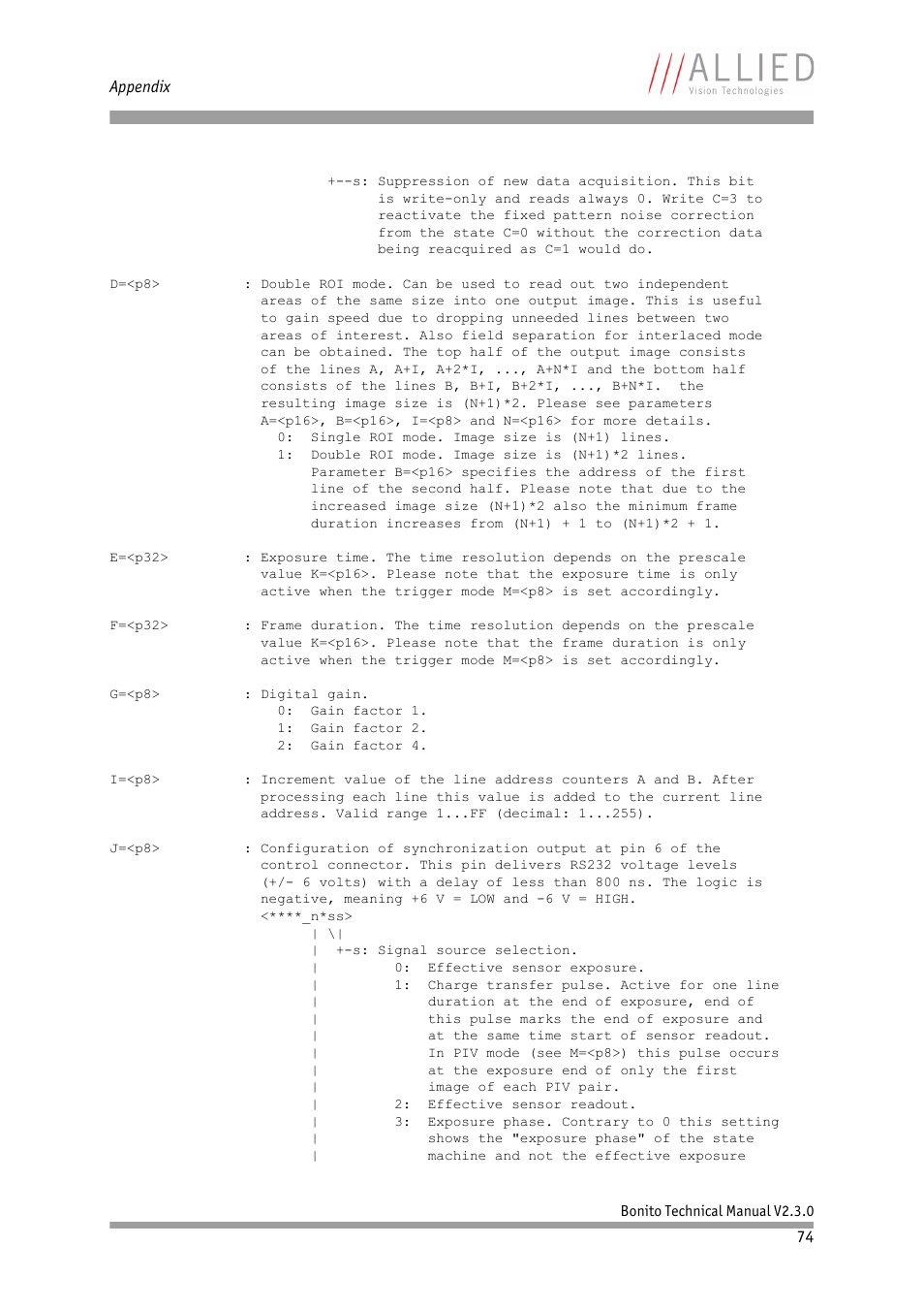 ALLIED Vision Technologies Bonito CL-400 200 fps User Manual | Page 74 / 80