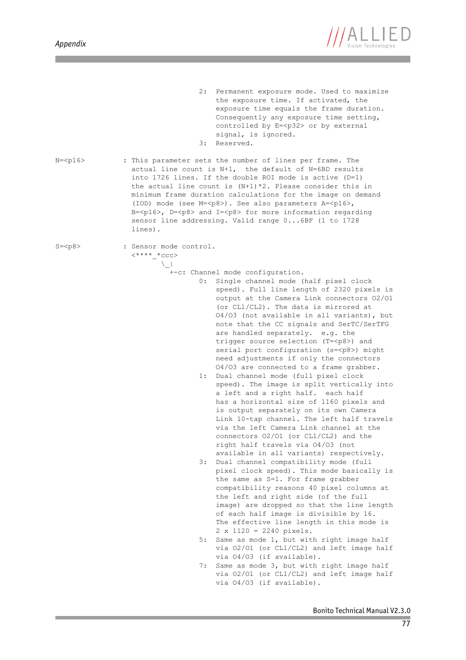 ALLIED Vision Technologies Bonito CL-400 200 fps User Manual | Page 77 / 80