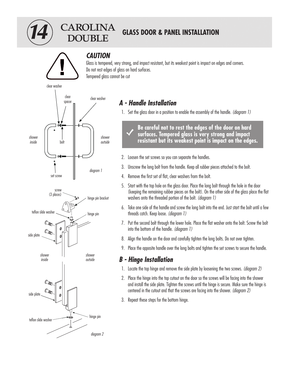 American Bath Factory Double Supreme Carolina Shower User Manual | 2 pages