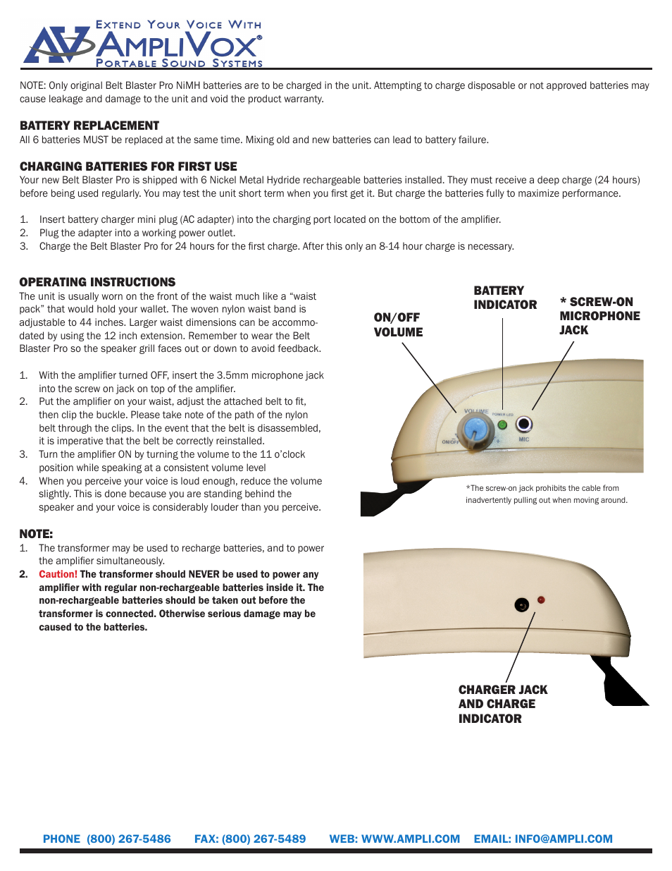 AmpliVox S207 User Manual | Page 2 / 2