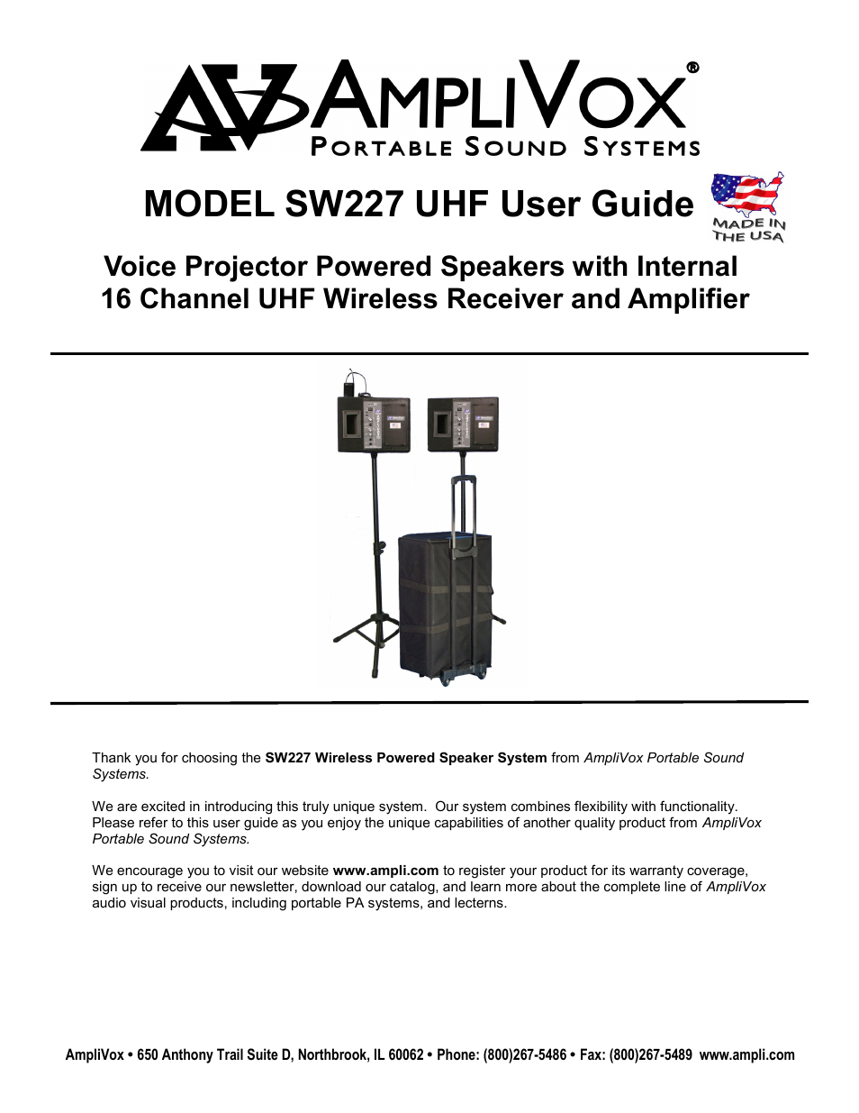 AmpliVox SW227 User Manual | 6 pages