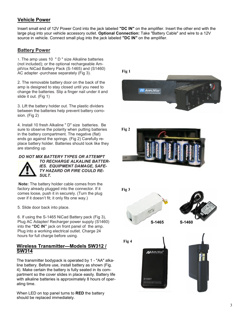 AmpliVox SW314 User Manual | Page 3 / 6
