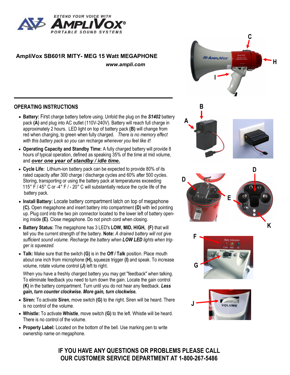 AmpliVox SB601R User Manual | 2 pages