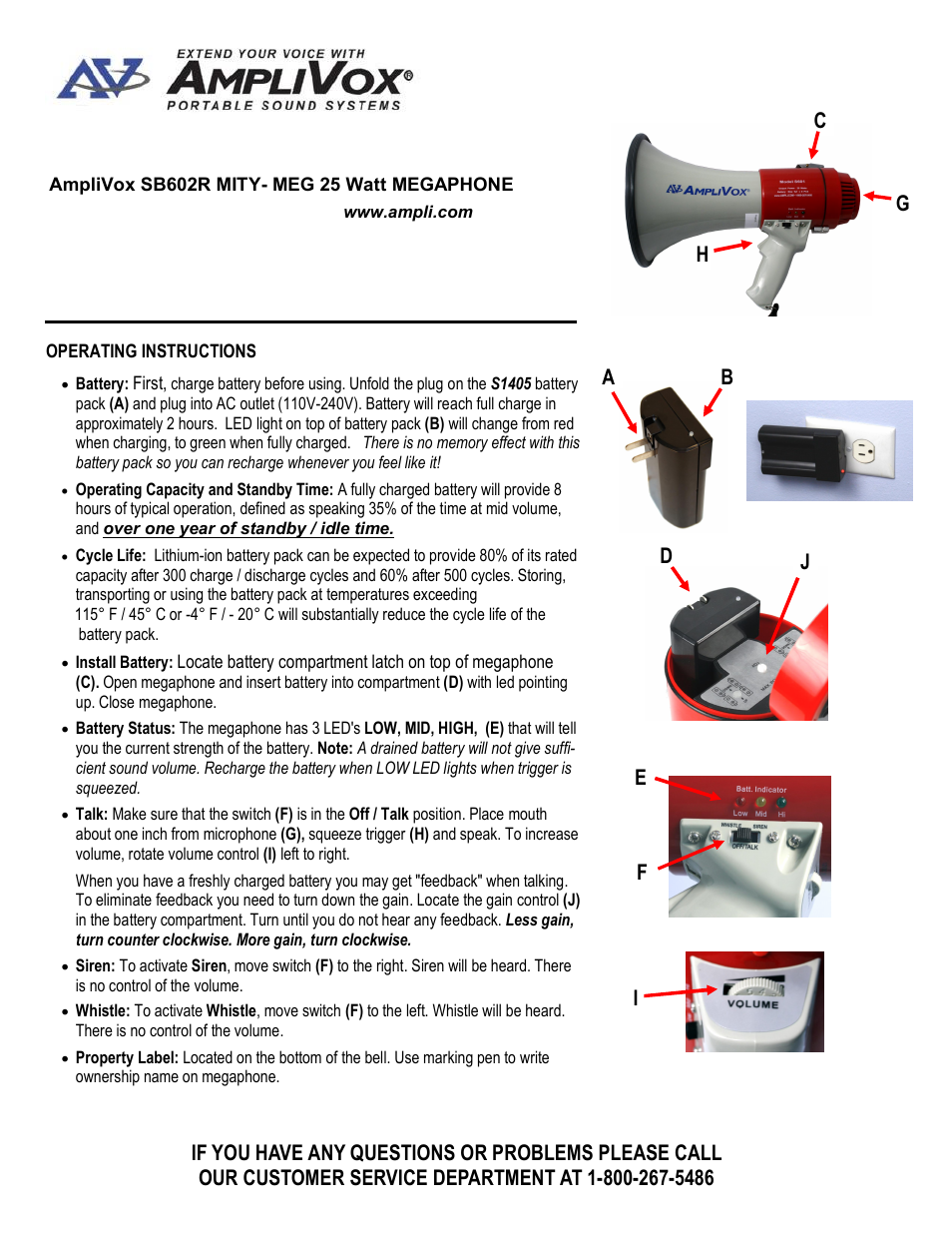 AmpliVox SB602R User Manual | 2 pages