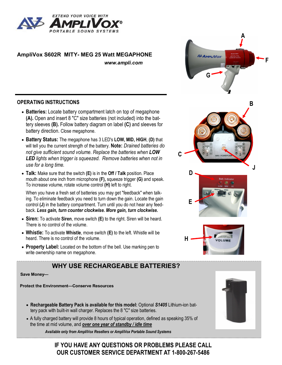 AmpliVox S602R User Manual | 2 pages