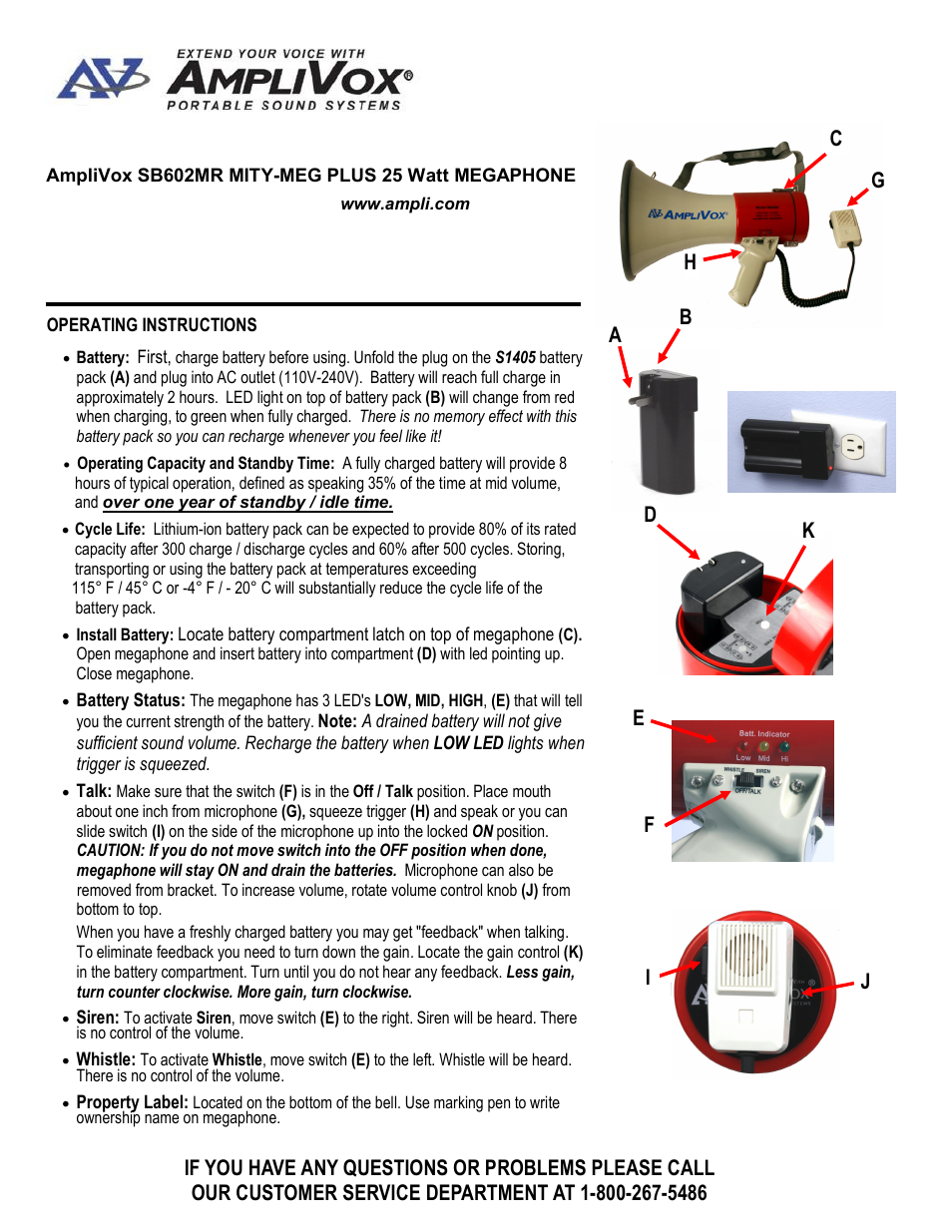 AmpliVox SB602MR User Manual | 2 pages